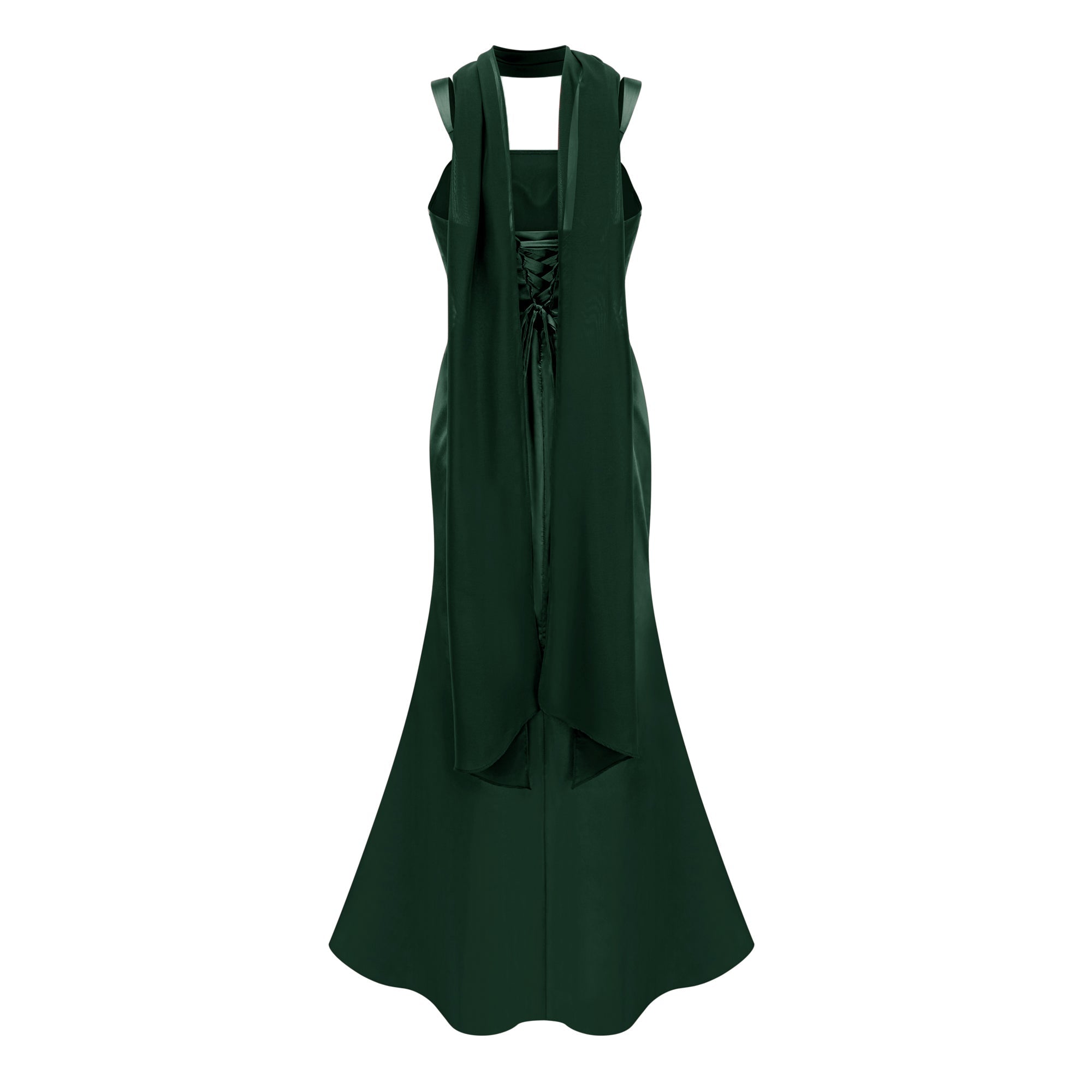 Inmaculada Emerald Ruched Satin Maxi Dress (Final Sale-US Only)