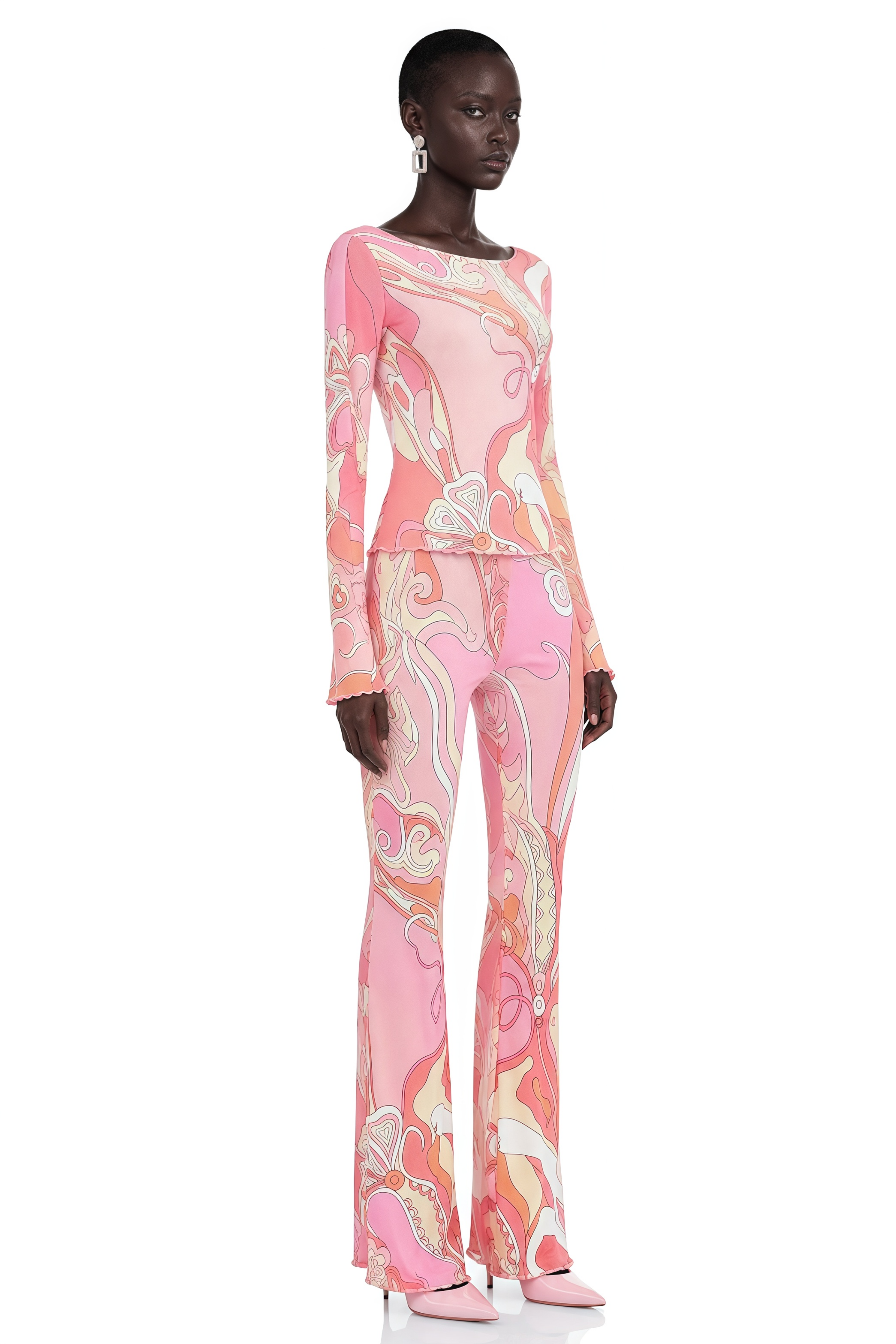 Ismeria Pink Printed Long Sleeve Top