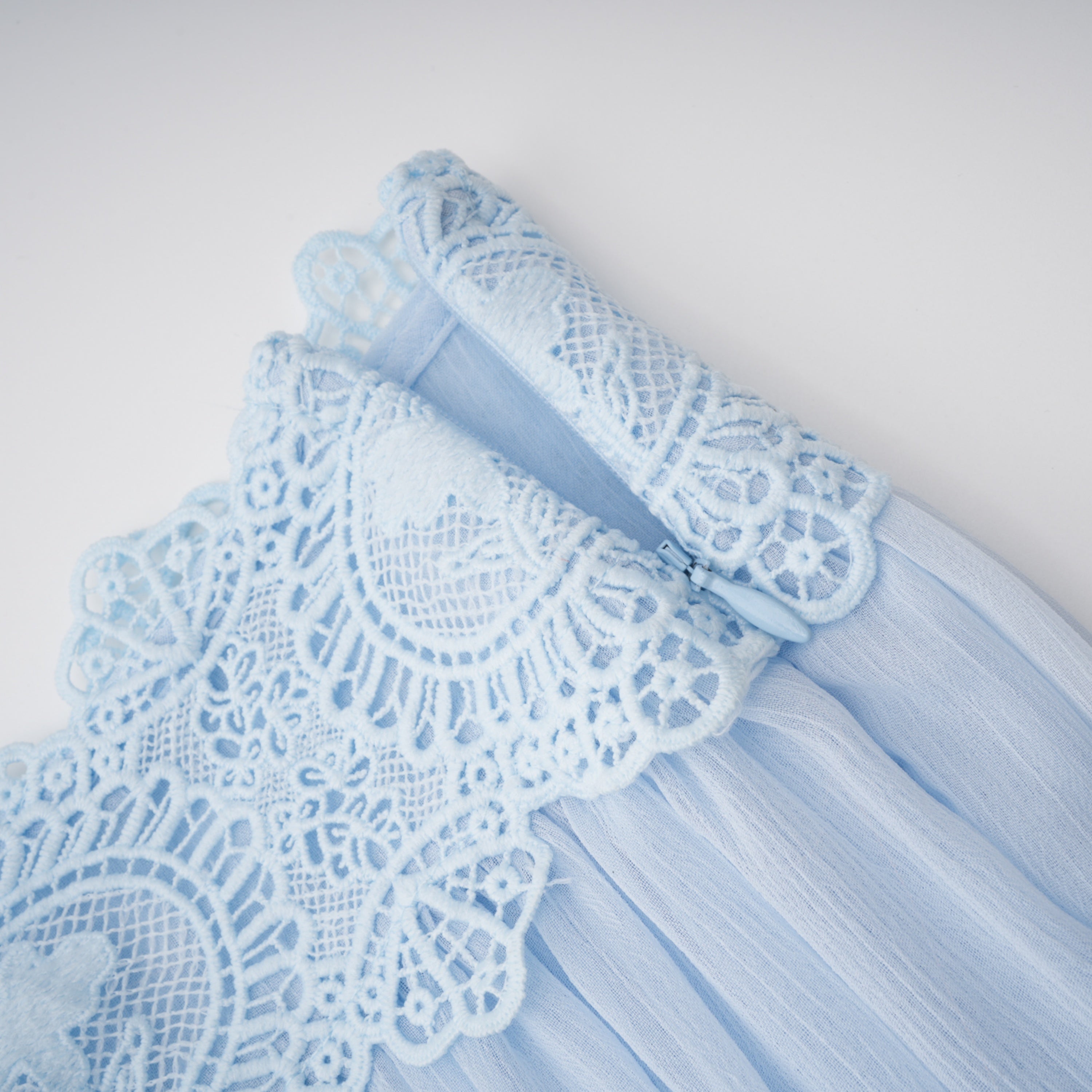 Kamila Blue Lace Trim Ruched Top & Trouser Set