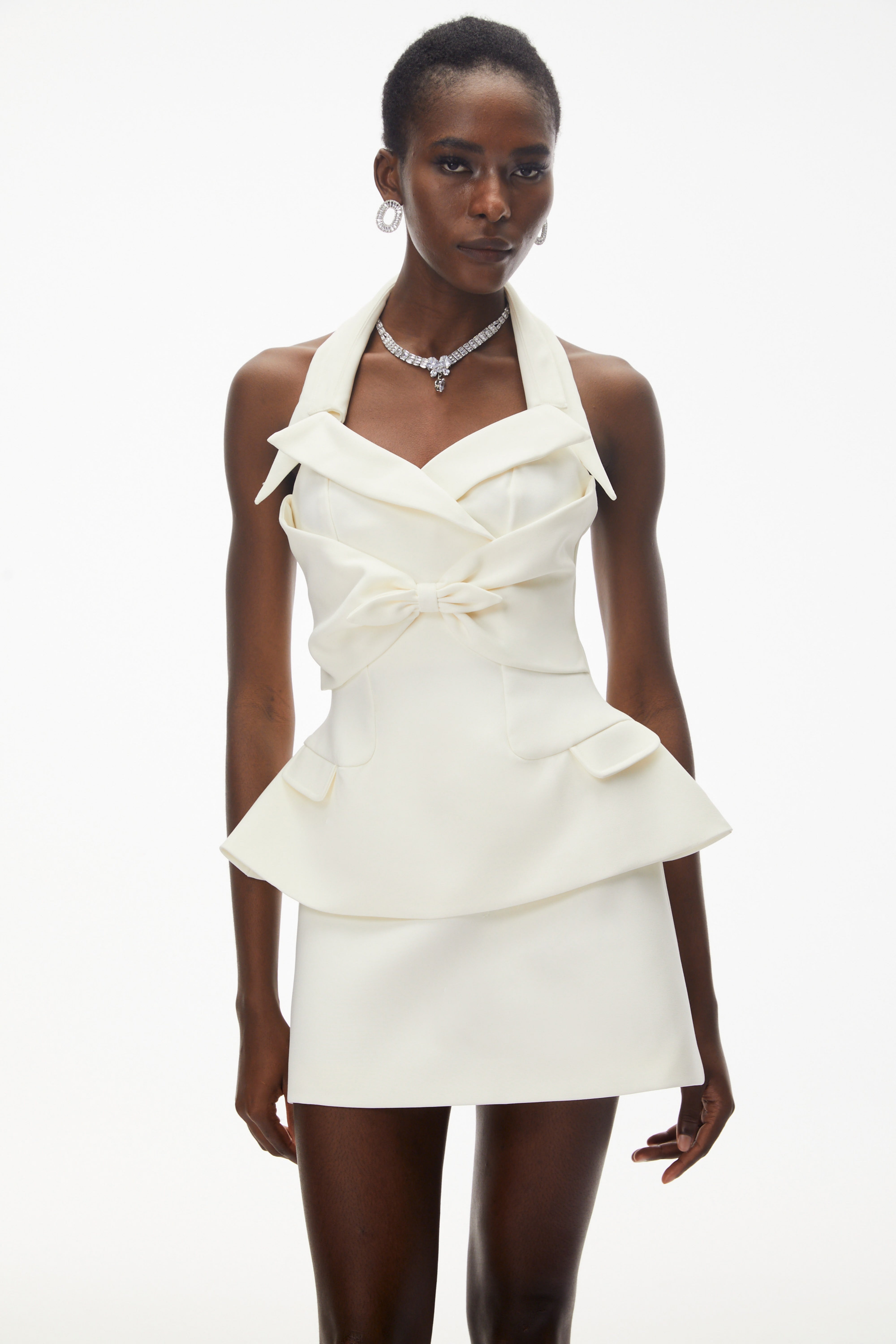 Katayoun White Halterneck Top & Skirt Set (Final Sale)