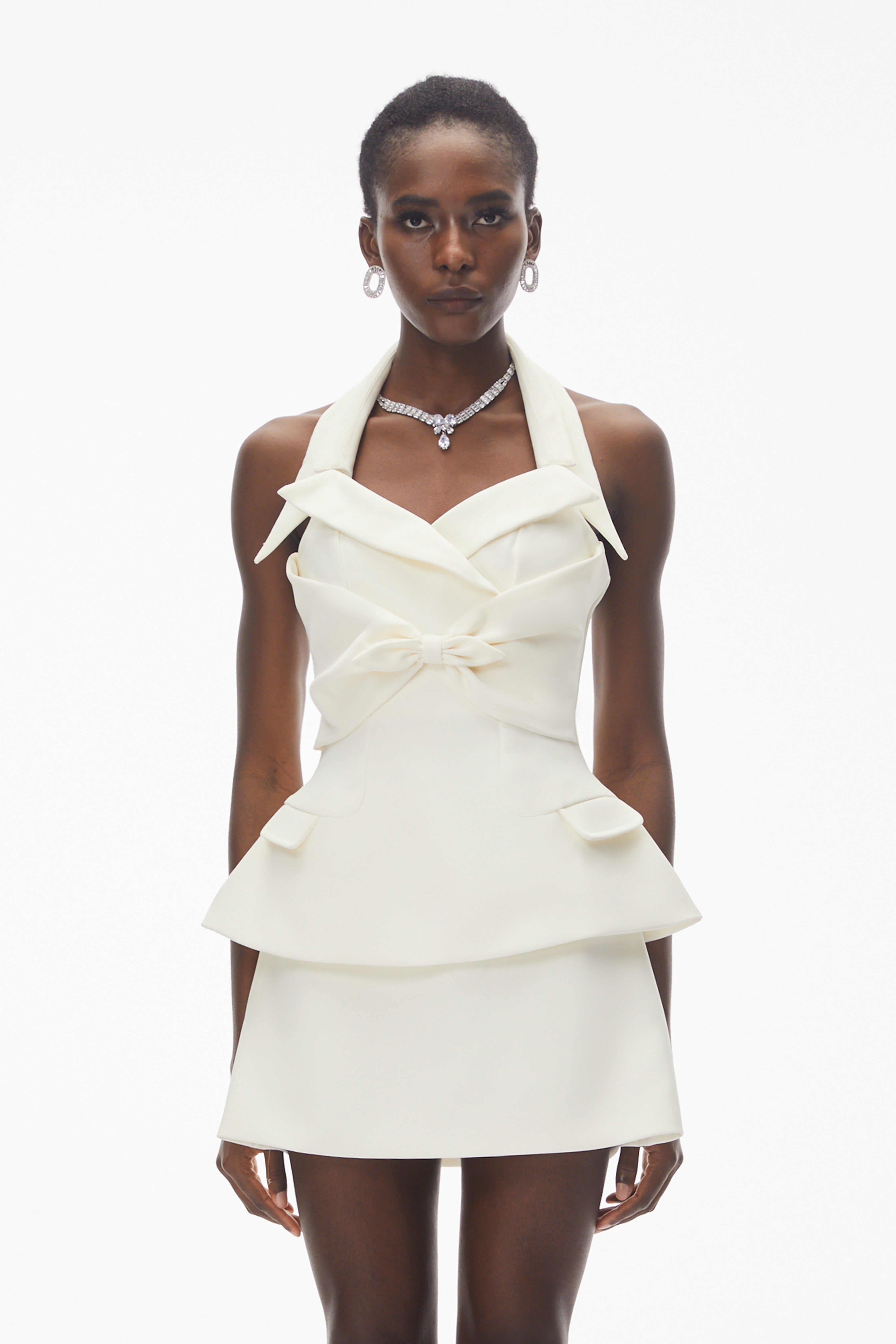 Katayoun White Halterneck Top & Skirt Set (Final Sale)