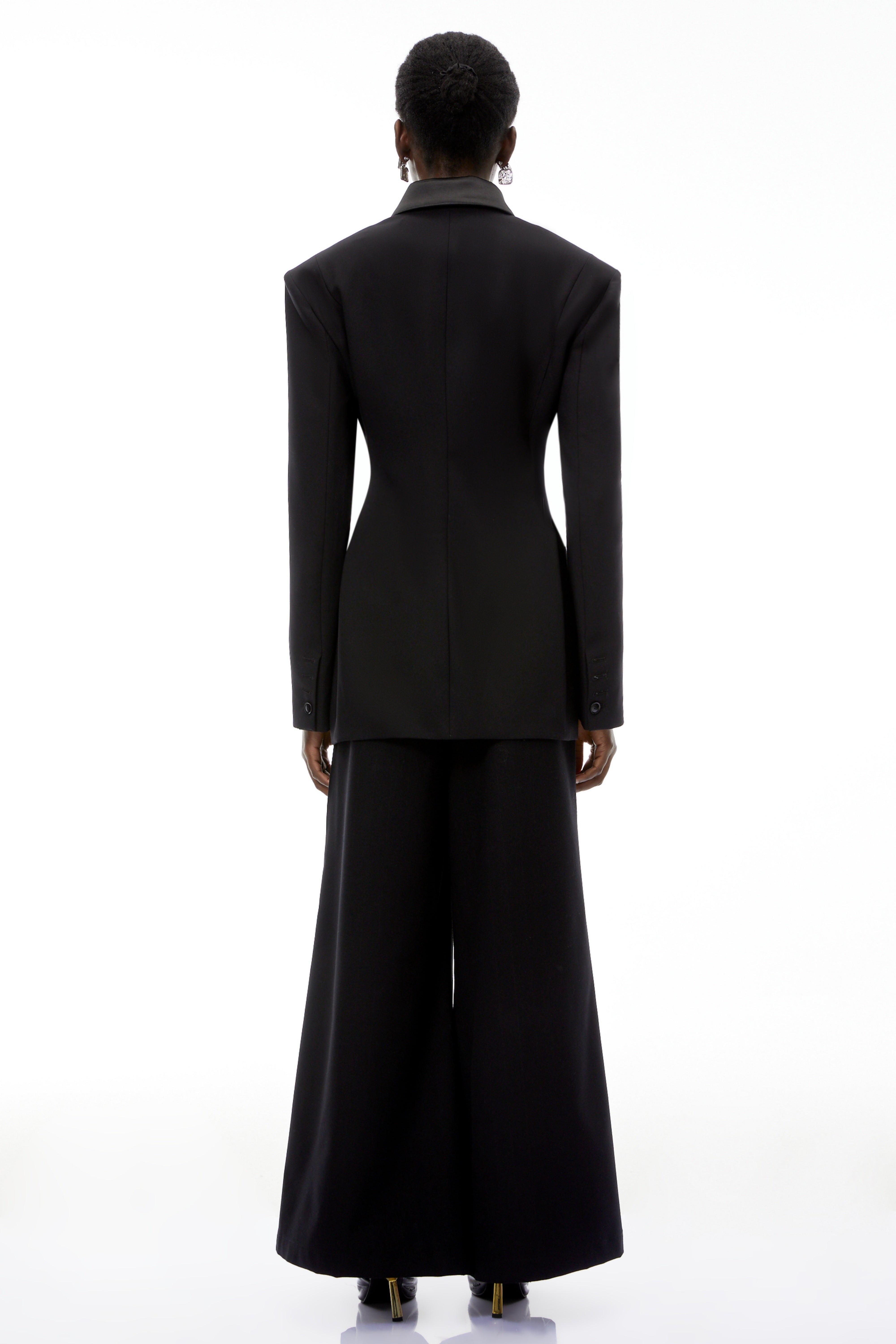 Leander Black Double-Breasted Long Blazer (Final Sale)