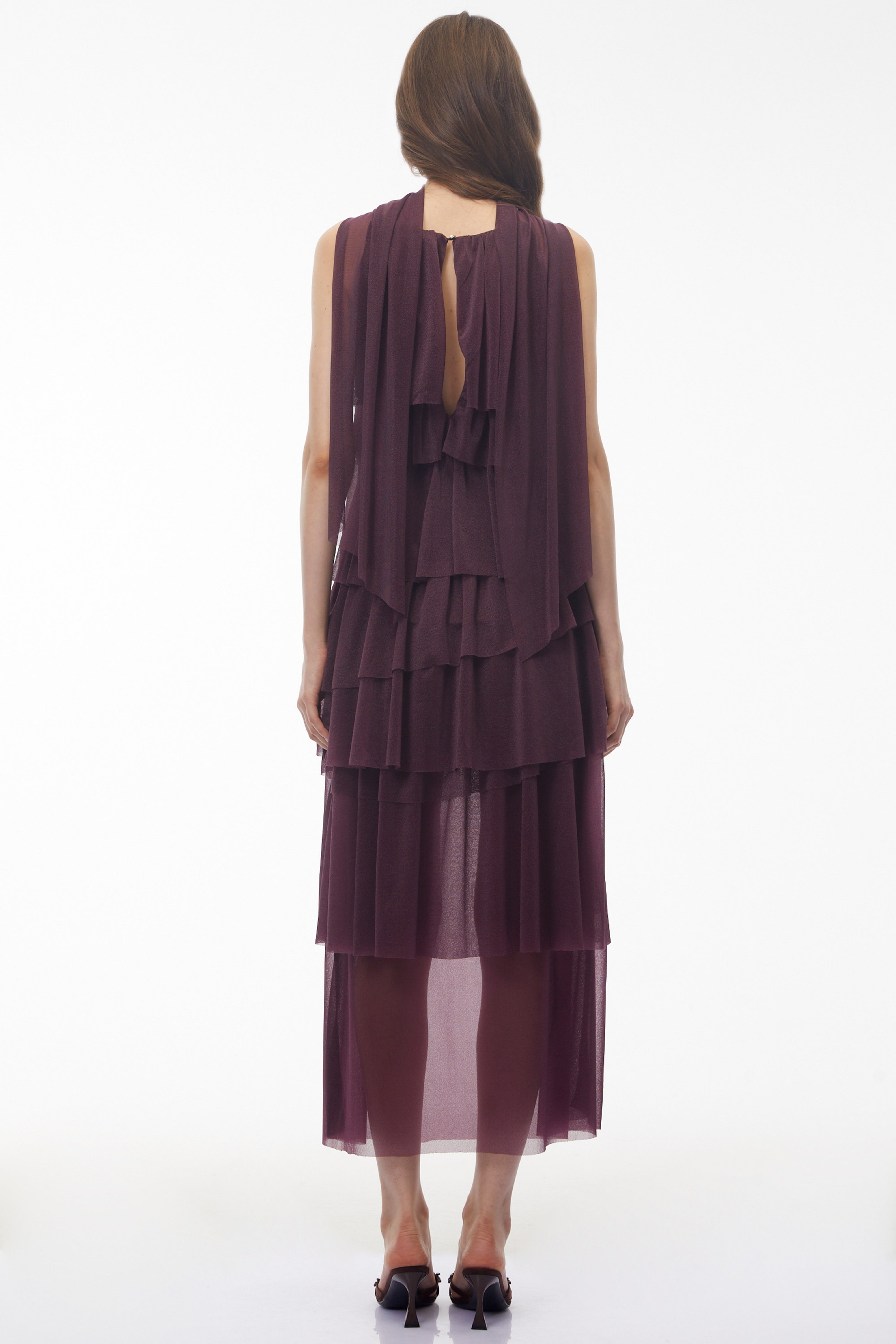 Blanche Purple Floral Ruffled Maxi Dress (Final Sale)