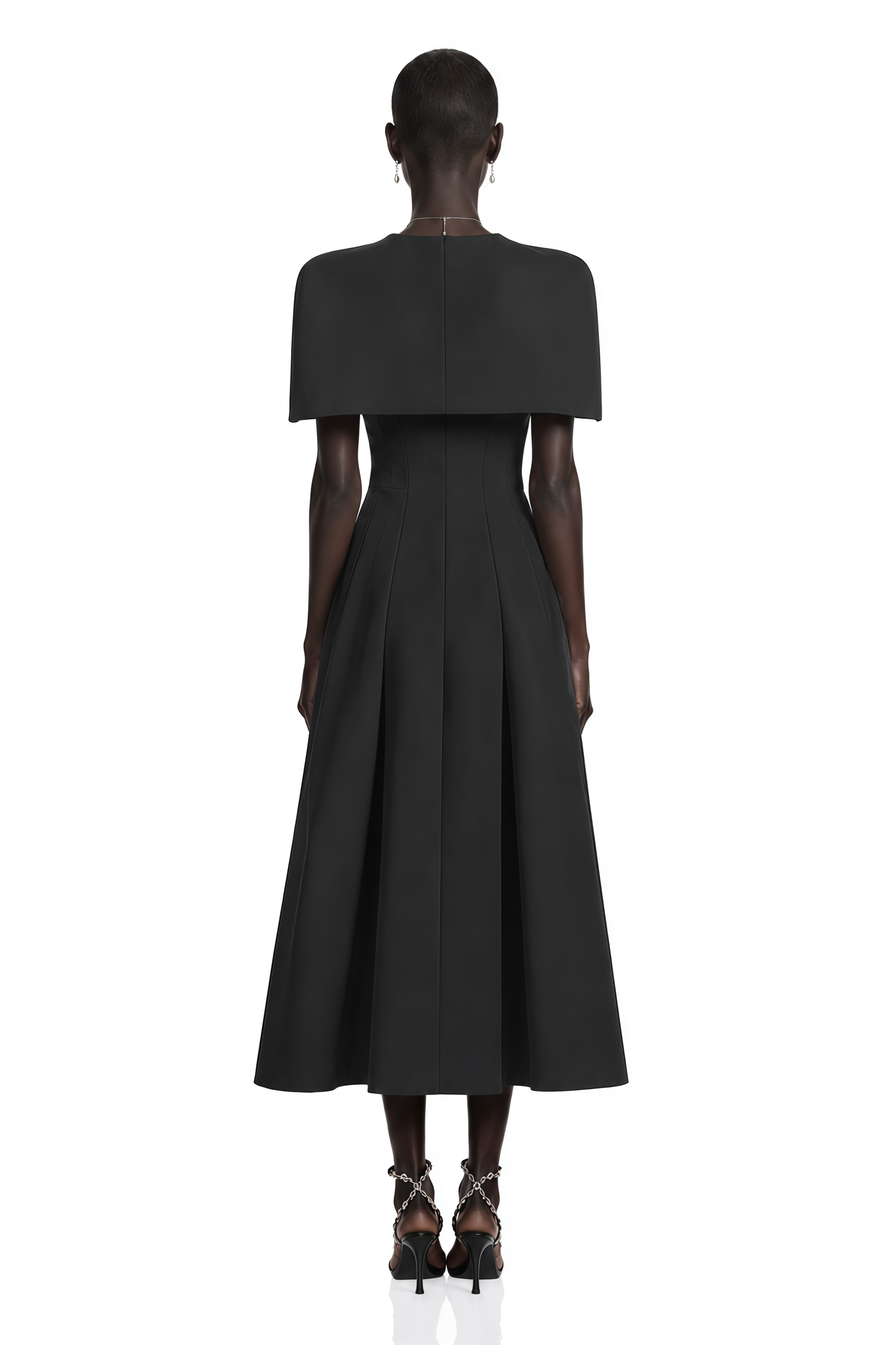 Lovisa Black Shawl Detail Shirred Midi Dress