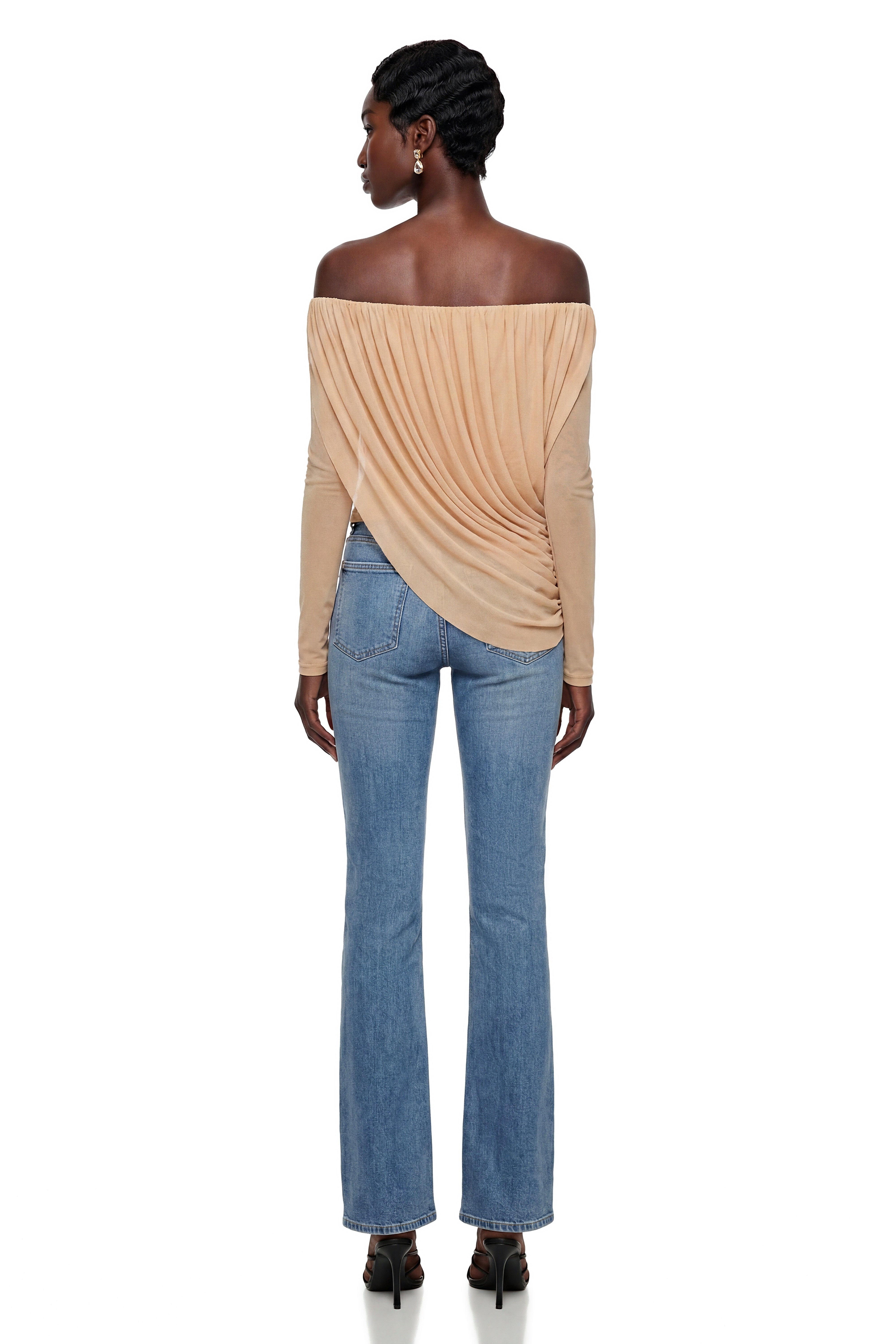 Maisy Brown Asymmetrical Ruched Top