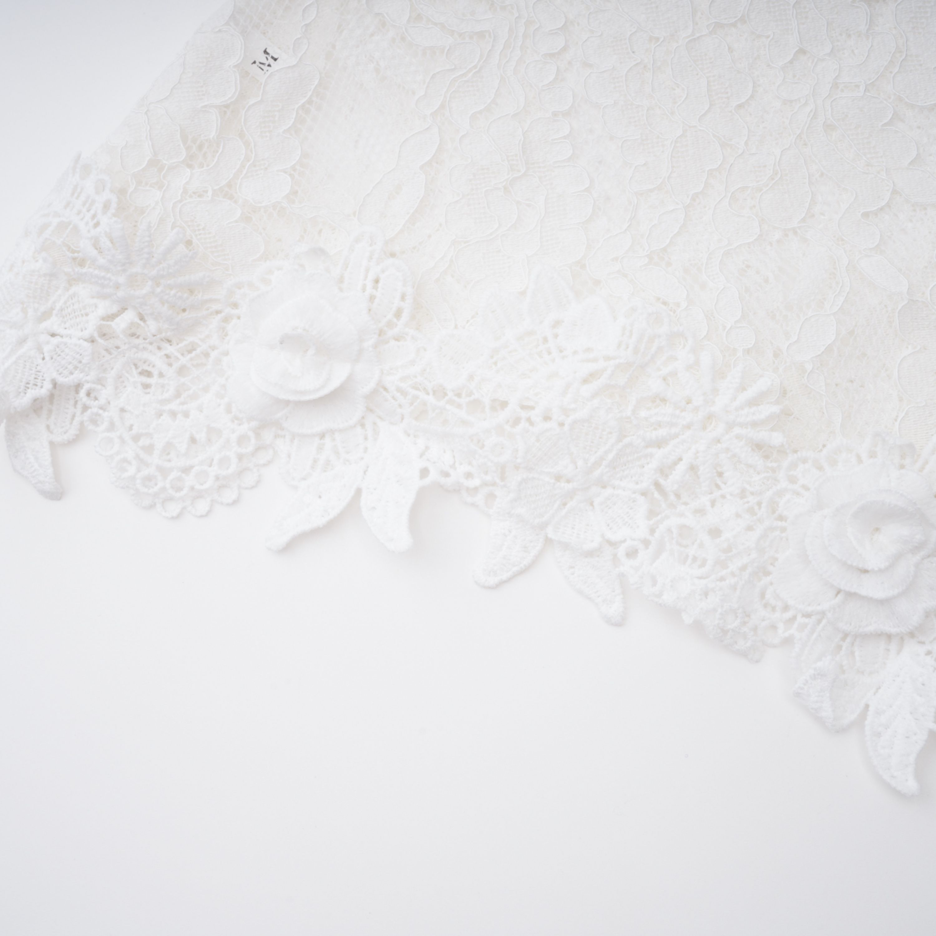 Mandana White Lace Mini Dress with Cape (Final Sale-US Only)