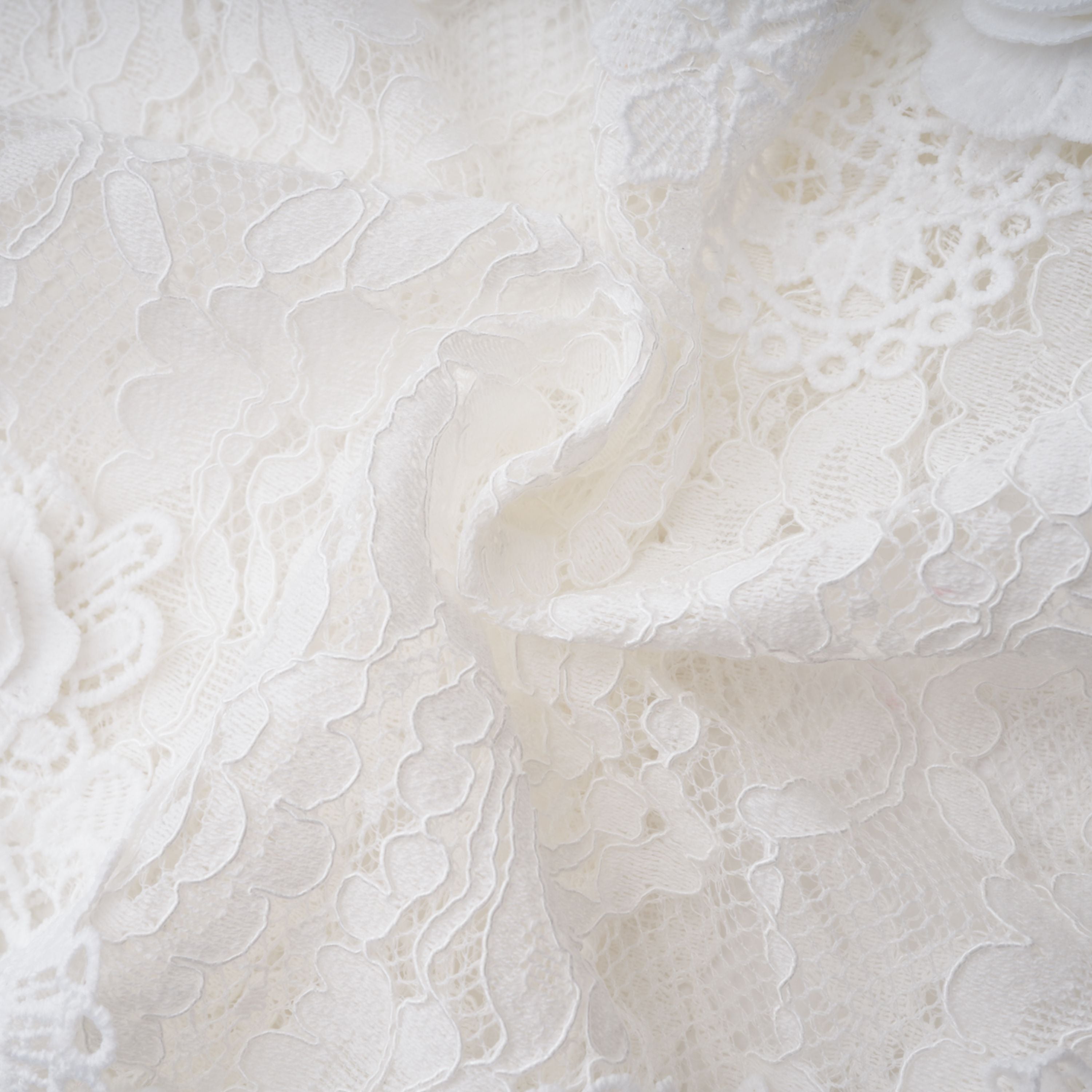 Mandana White Lace Mini Dress with Cape (Final Sale-US Only)
