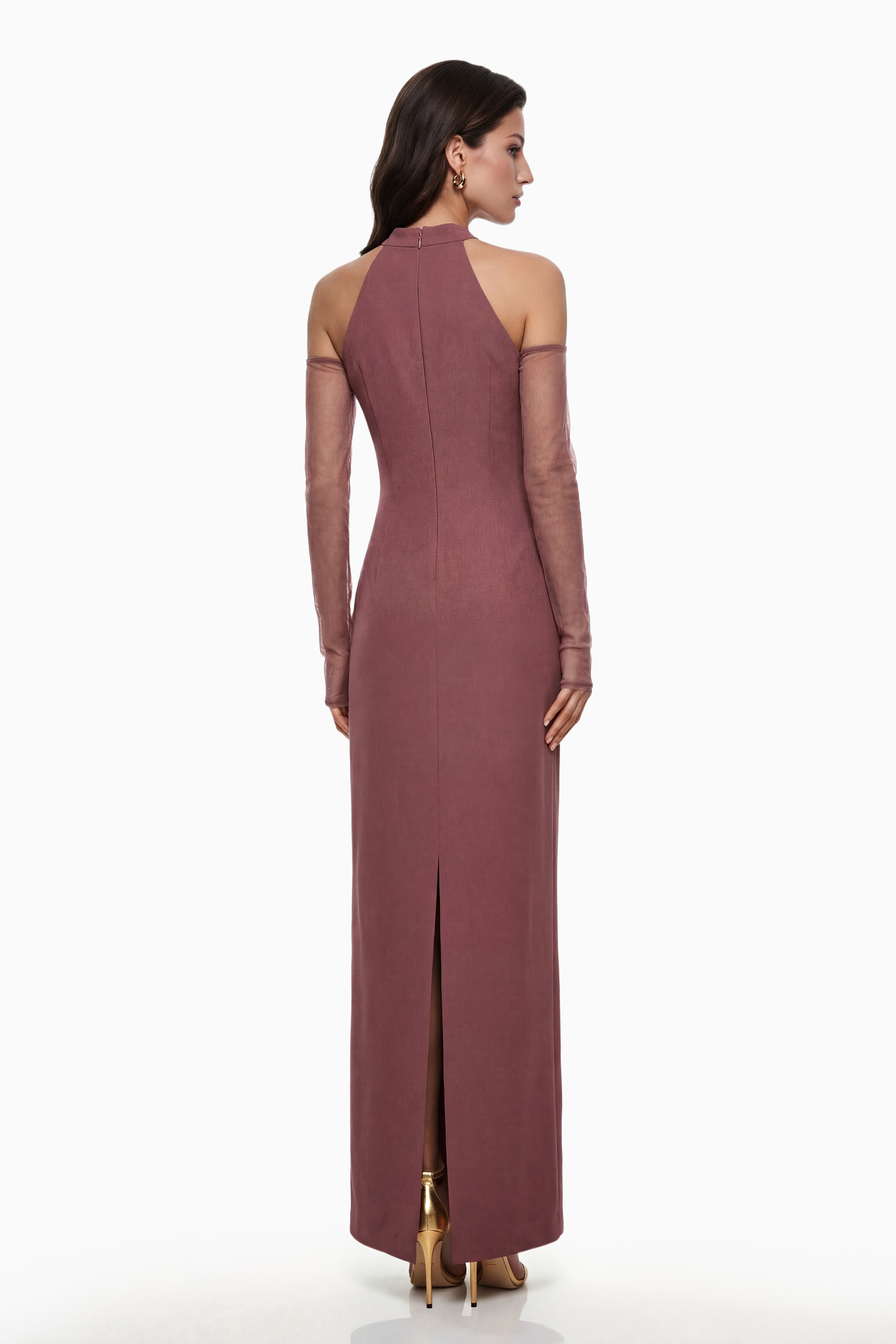 Marenka Dusty Rose Beaded Maxi Dress (Final Sale)