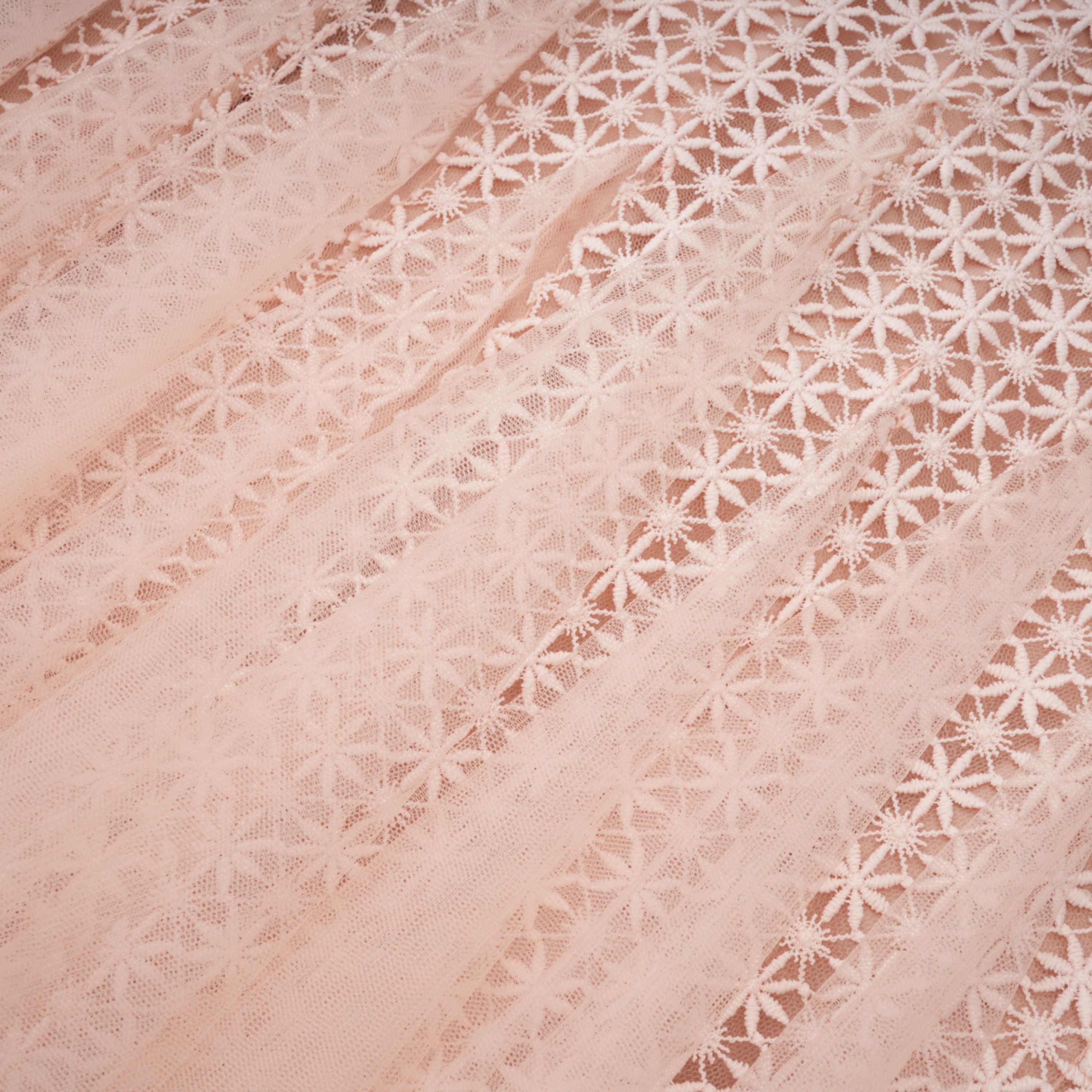 Margaret Light Pink Floral Crochet Midi Dress (Final Sale)