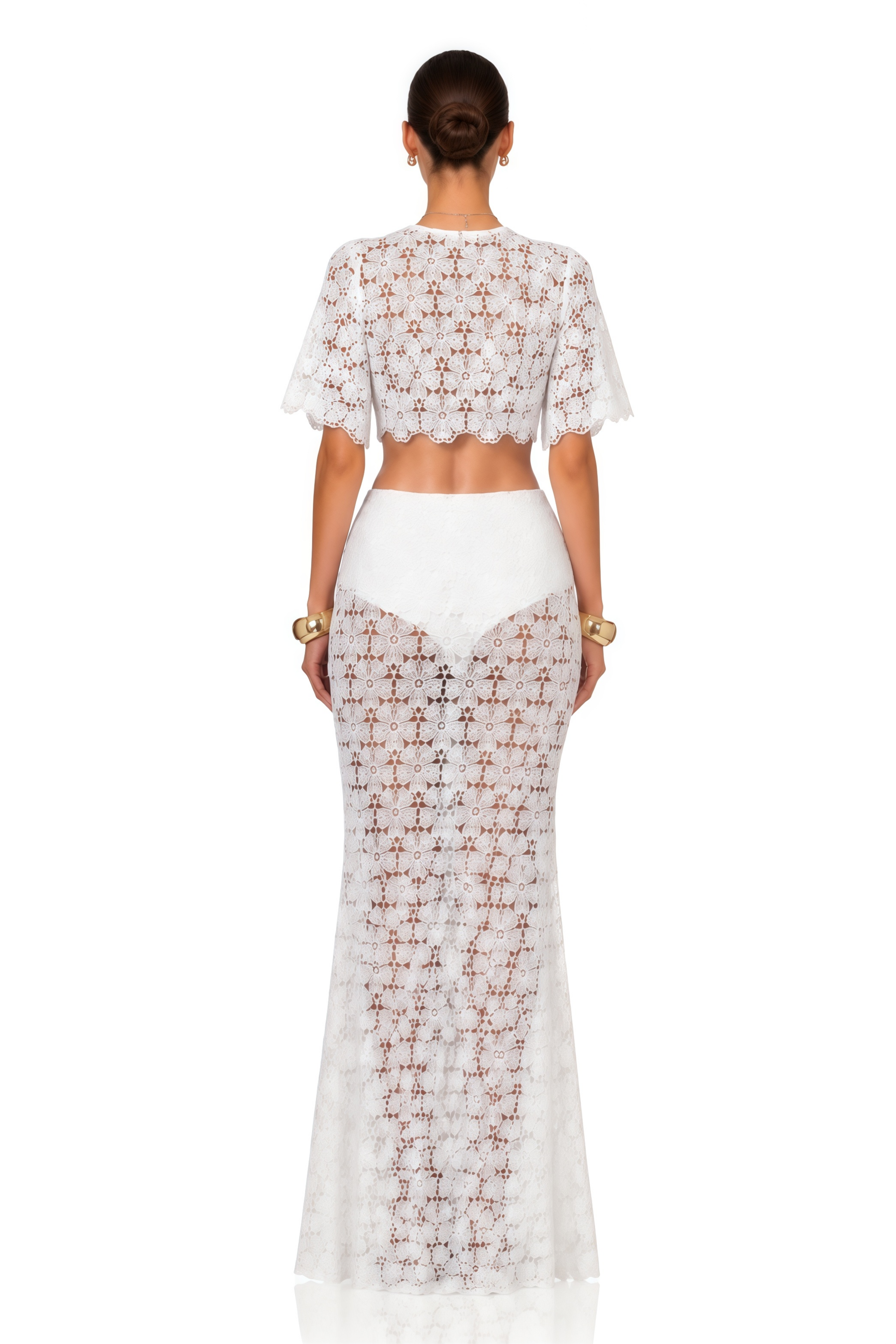 Margaret White Lace Top & Skirt Set