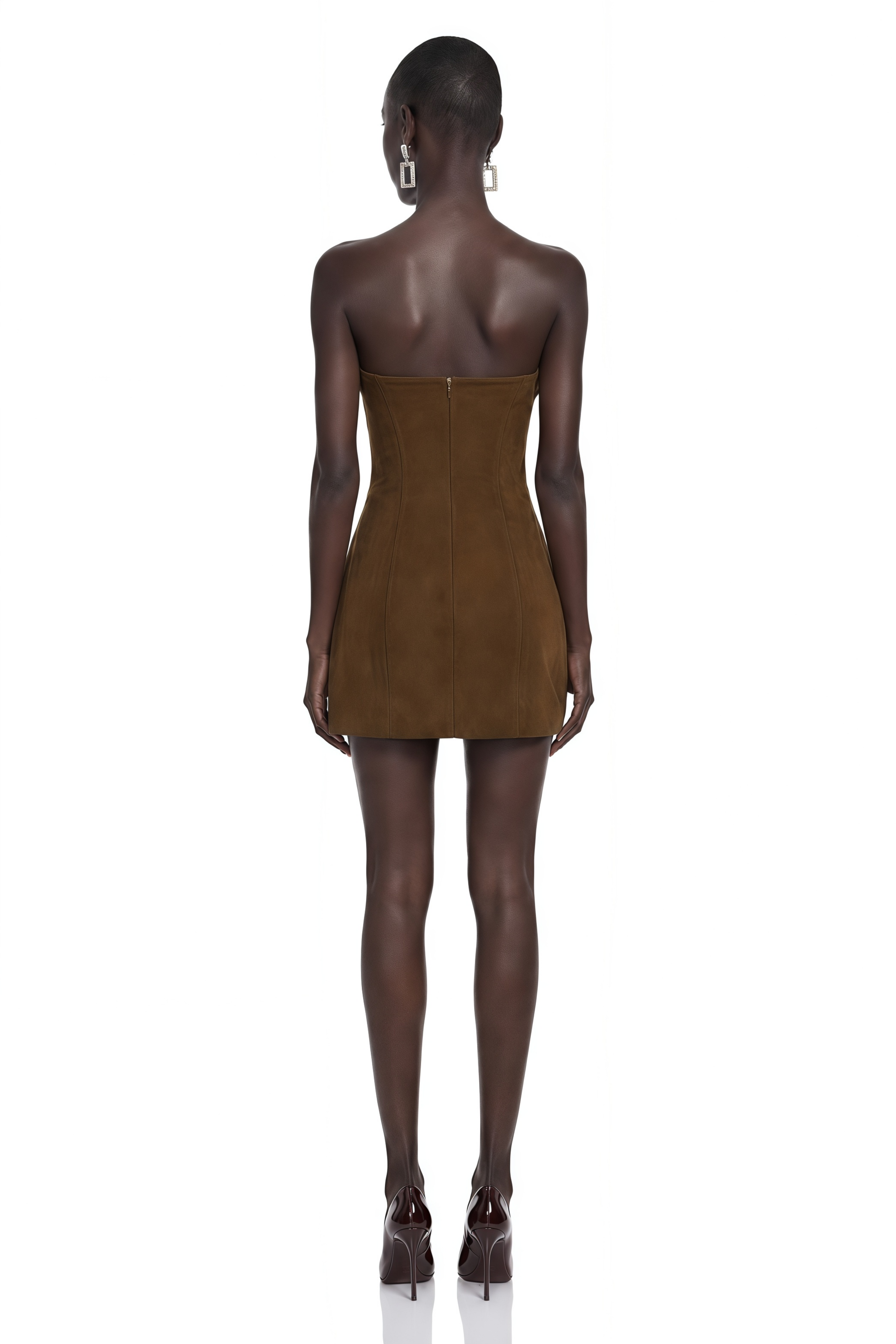 Marianne Dark Brown Off Shoulder Mini Dress