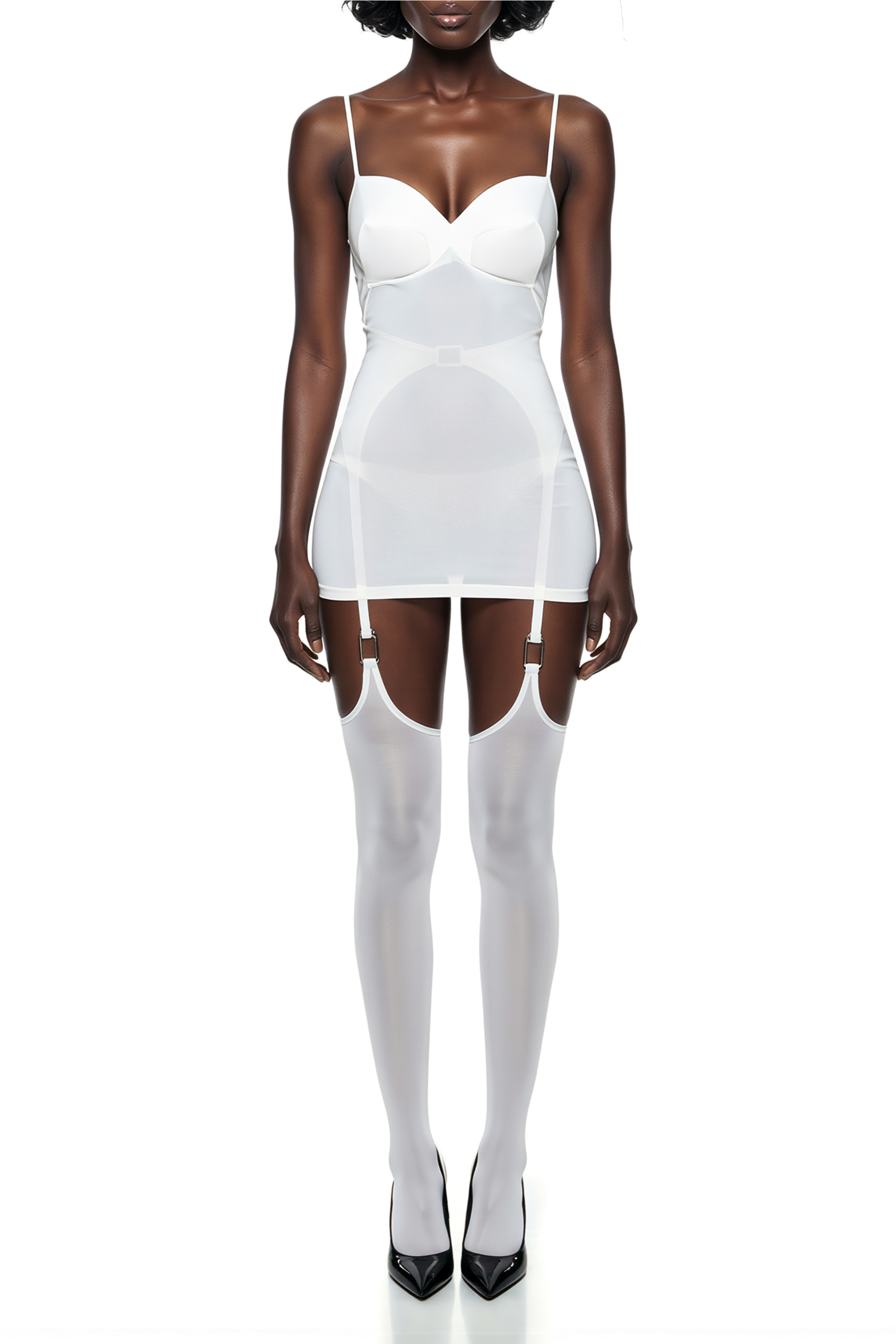 White Semi-Sheer Mini Dress