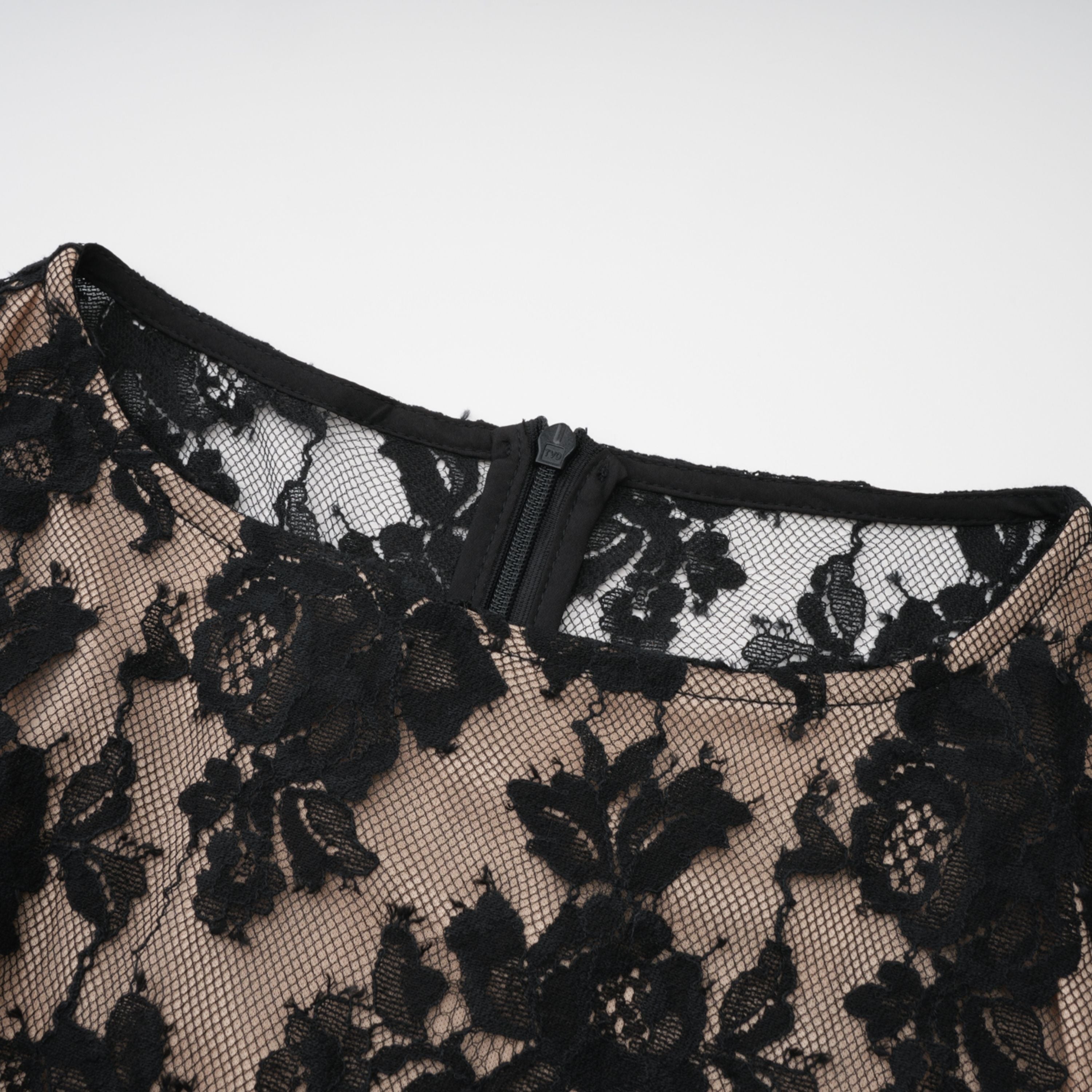 Olesya Black Semi Sheer Lace Maxi Dress (Final Sale-US Only)