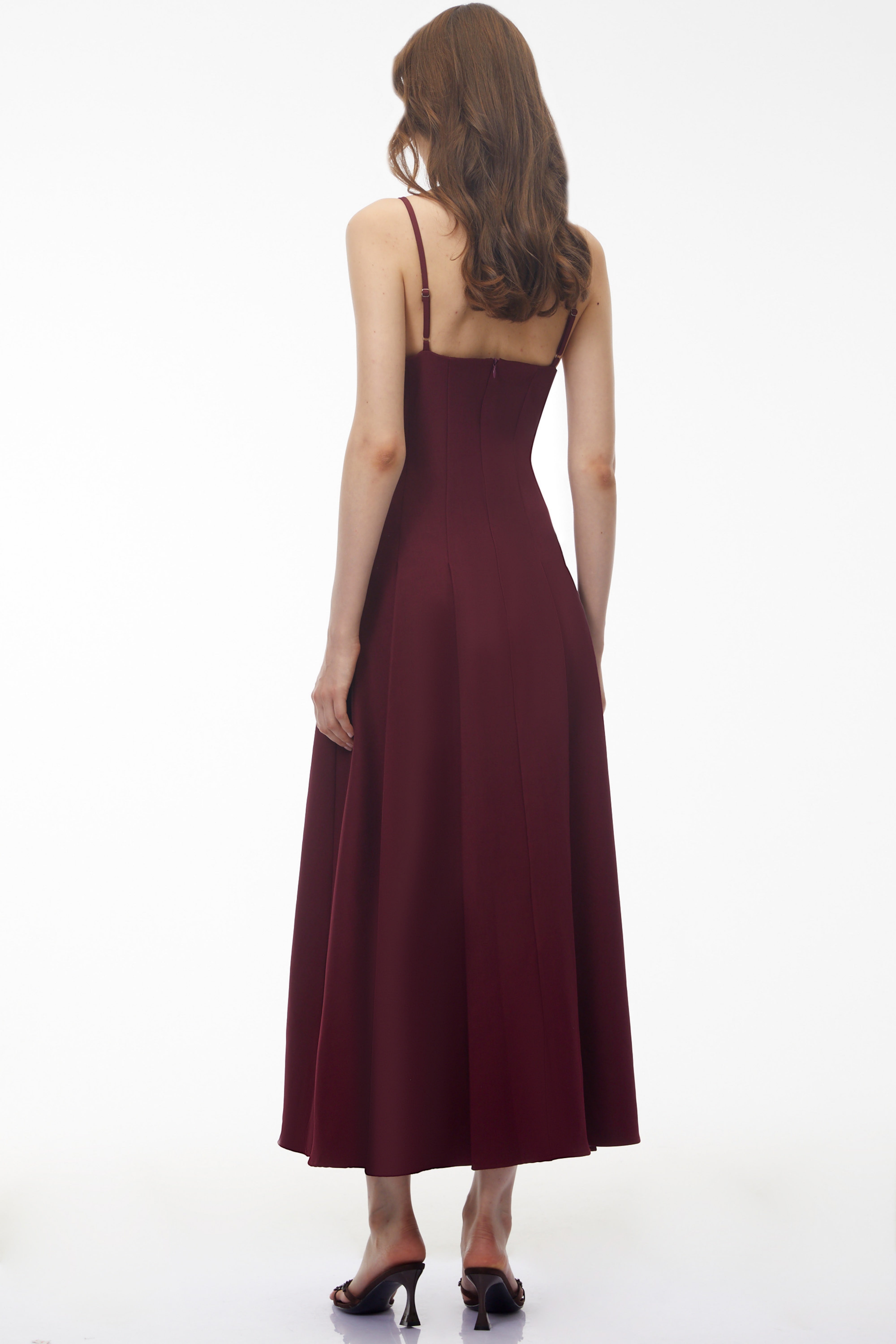 Olesya Burgundy Floral Embroidered Maxi Dress (Final Sale)