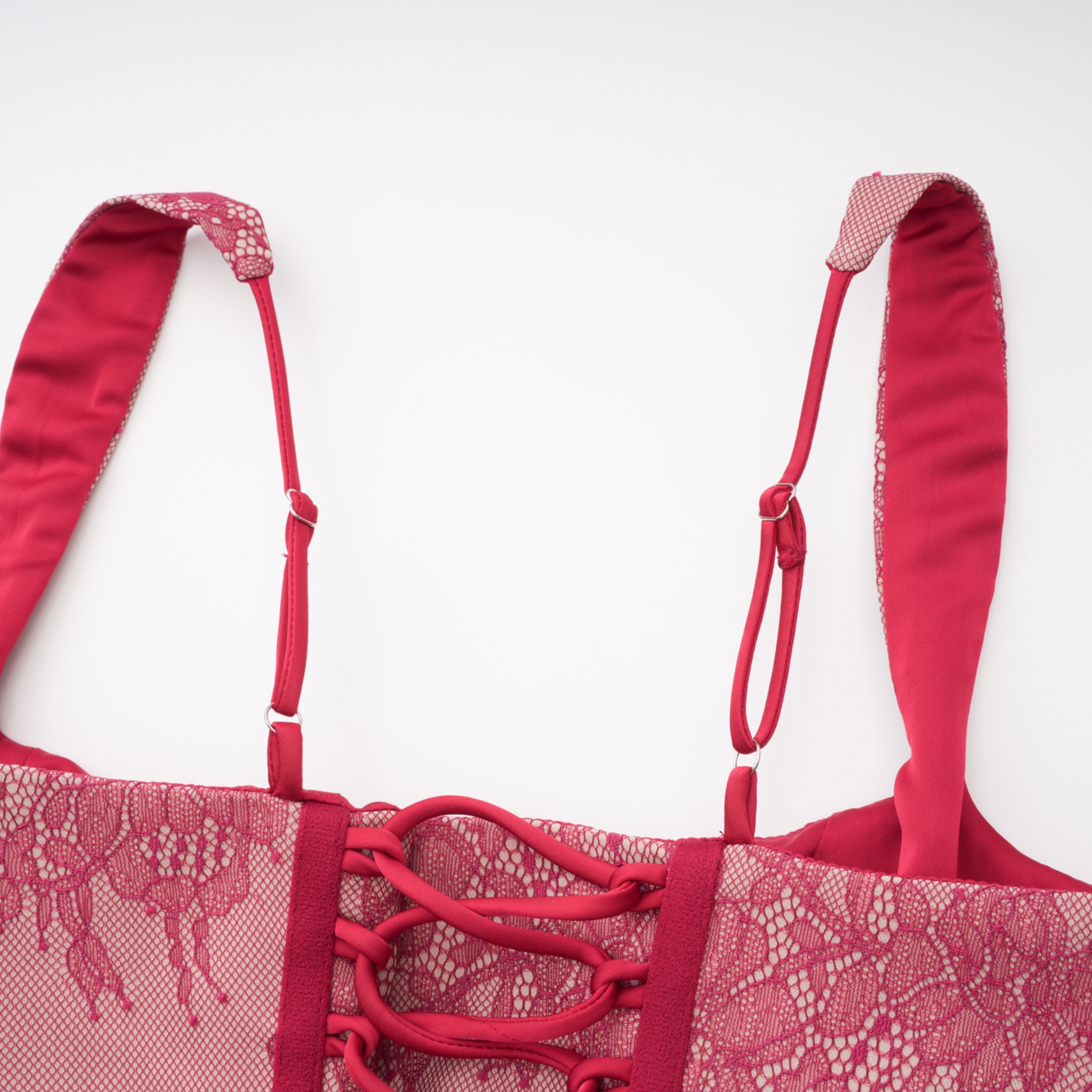 Olesya Red Lace Top & Ruched Skirt Set (Final Sale-US Only)