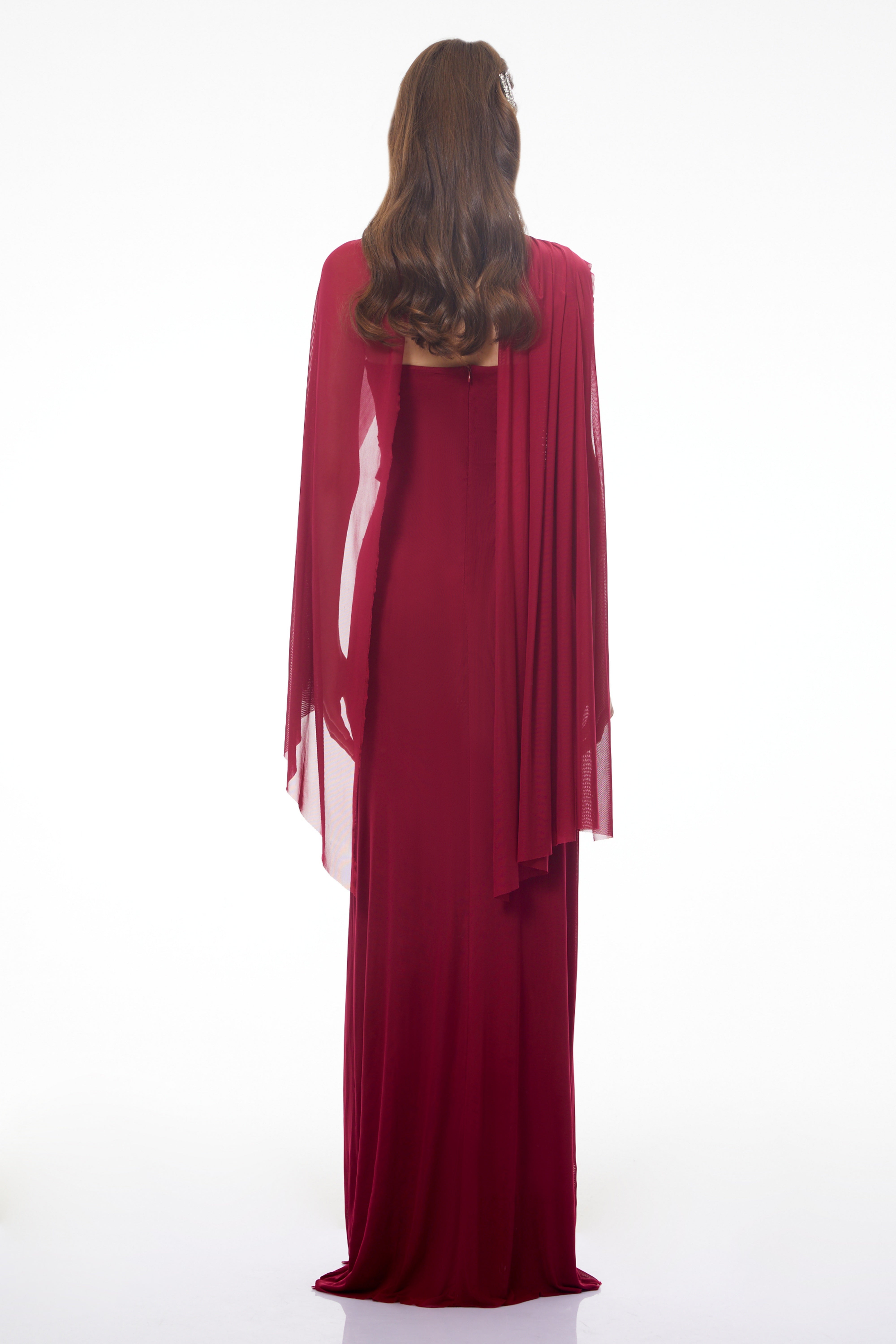 Ophelia Red Off Shoulder Ruched Maxi Dress (Final Sale-US Only)