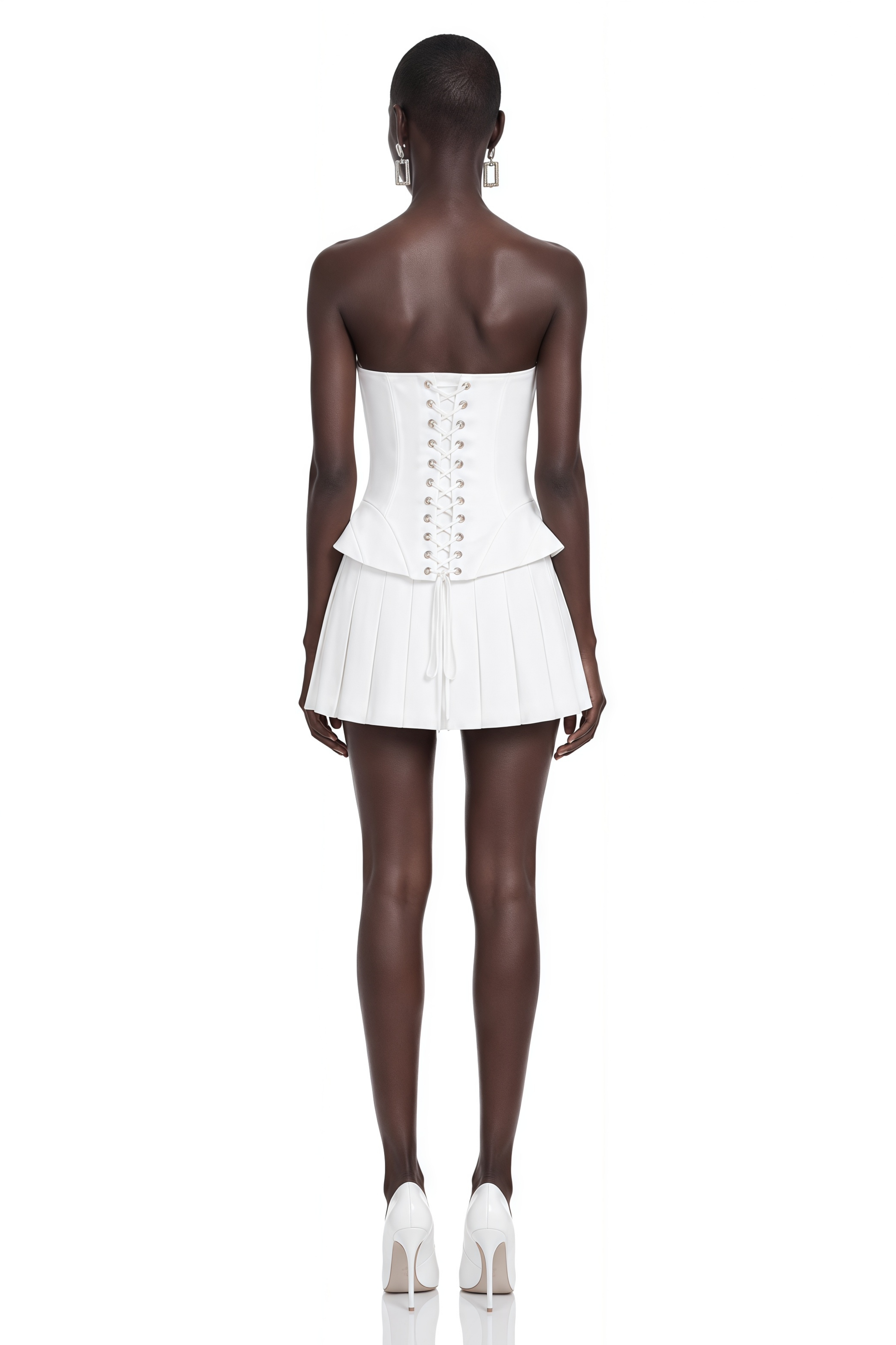 Ophelia White Sculpted Corset Top
