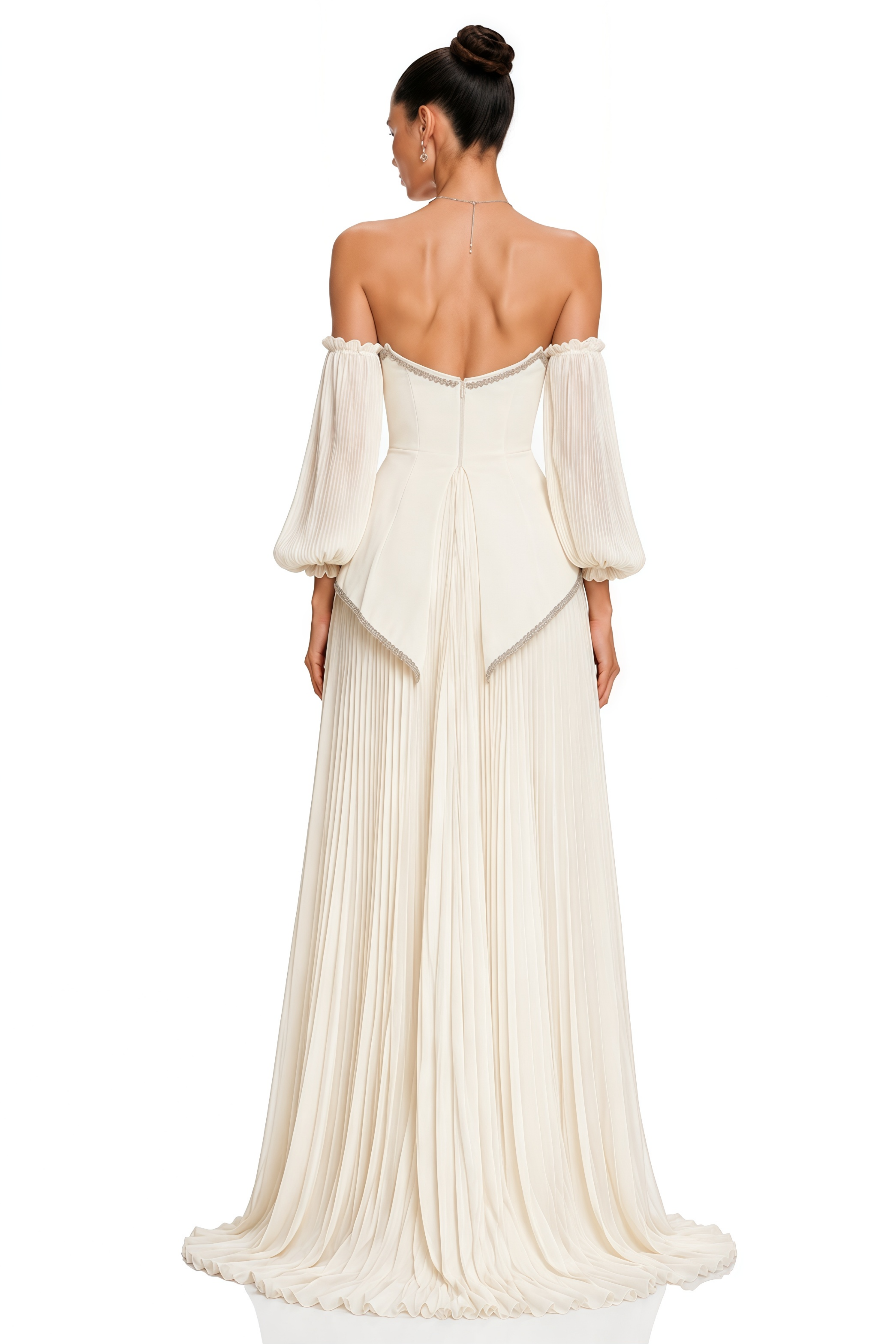 Oriane White Off Shoulder Puff Sleeve Maxi Dress