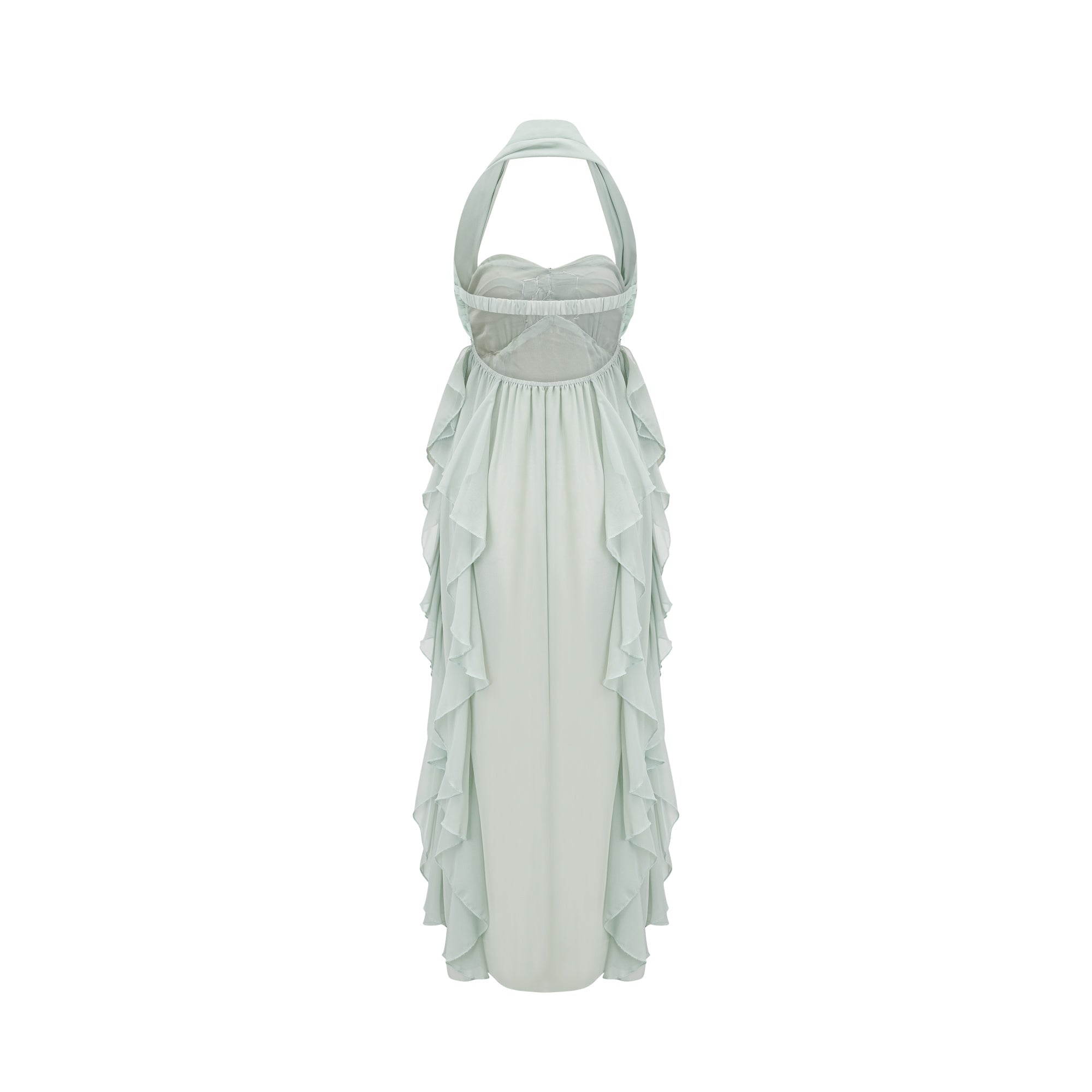 Salilah embellished ruffled midi dress（Final Sale）