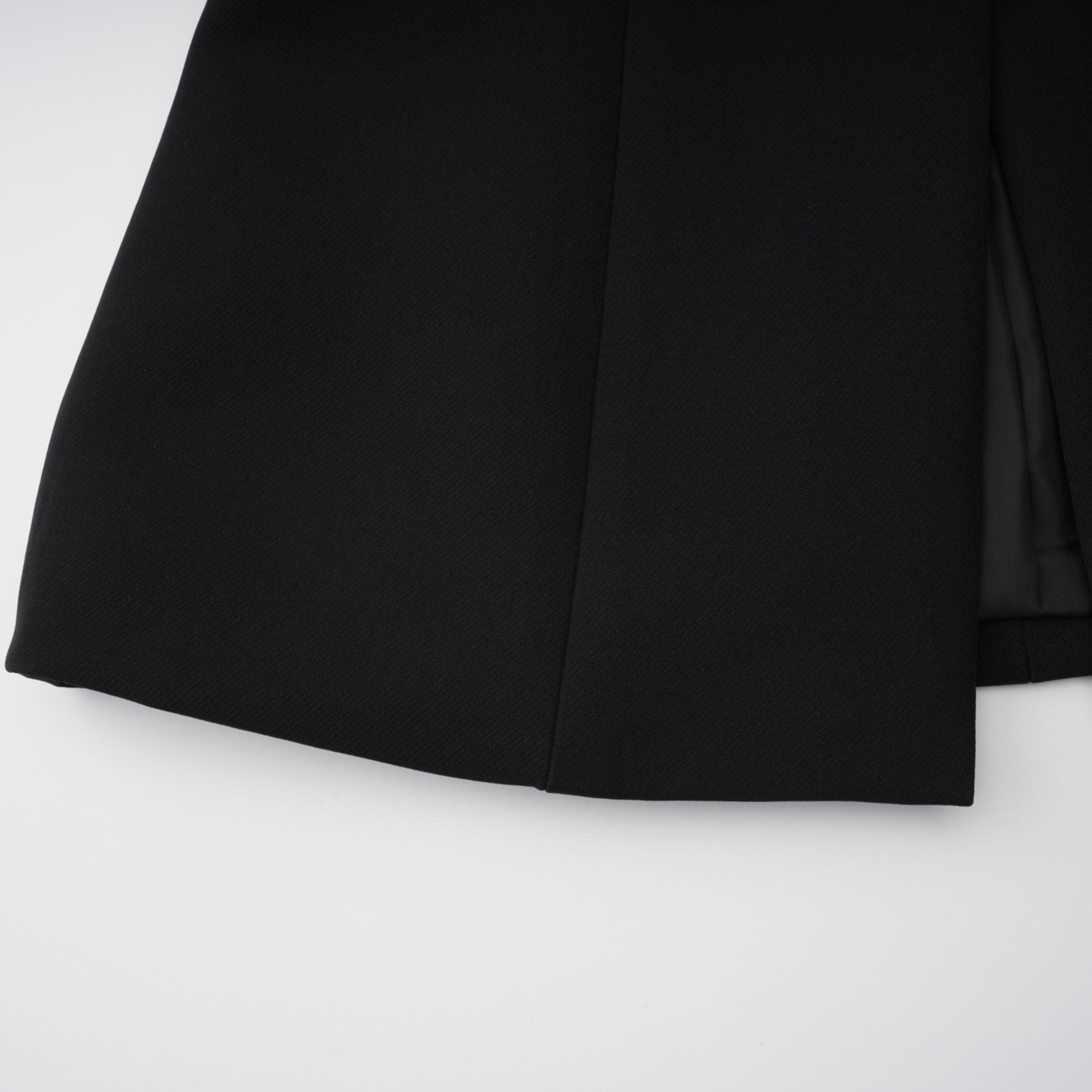Saffron Black Collarless Blazer with Lace Trim (Final Sale-US Only)