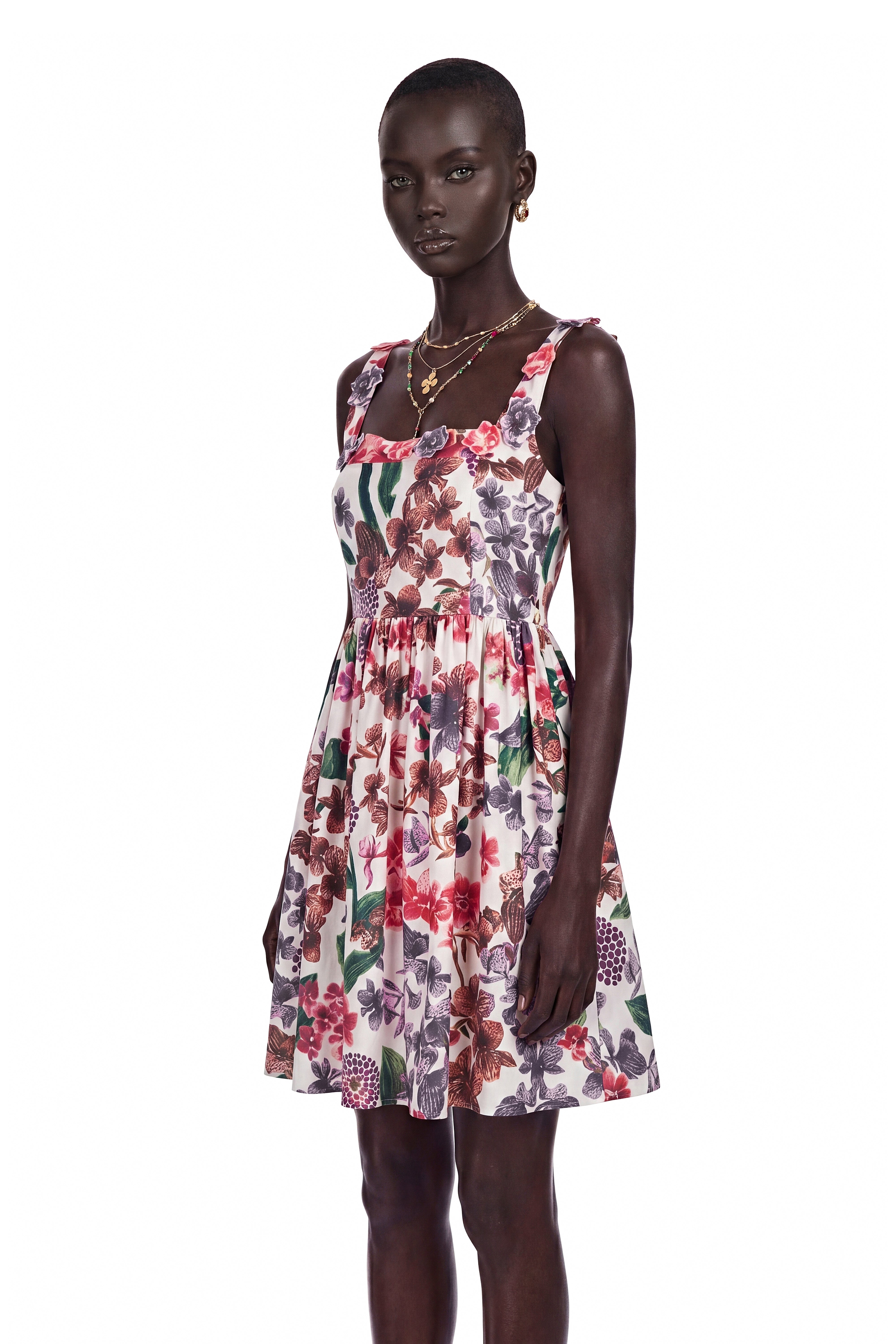 Sancha White Floral Print Mini Dress