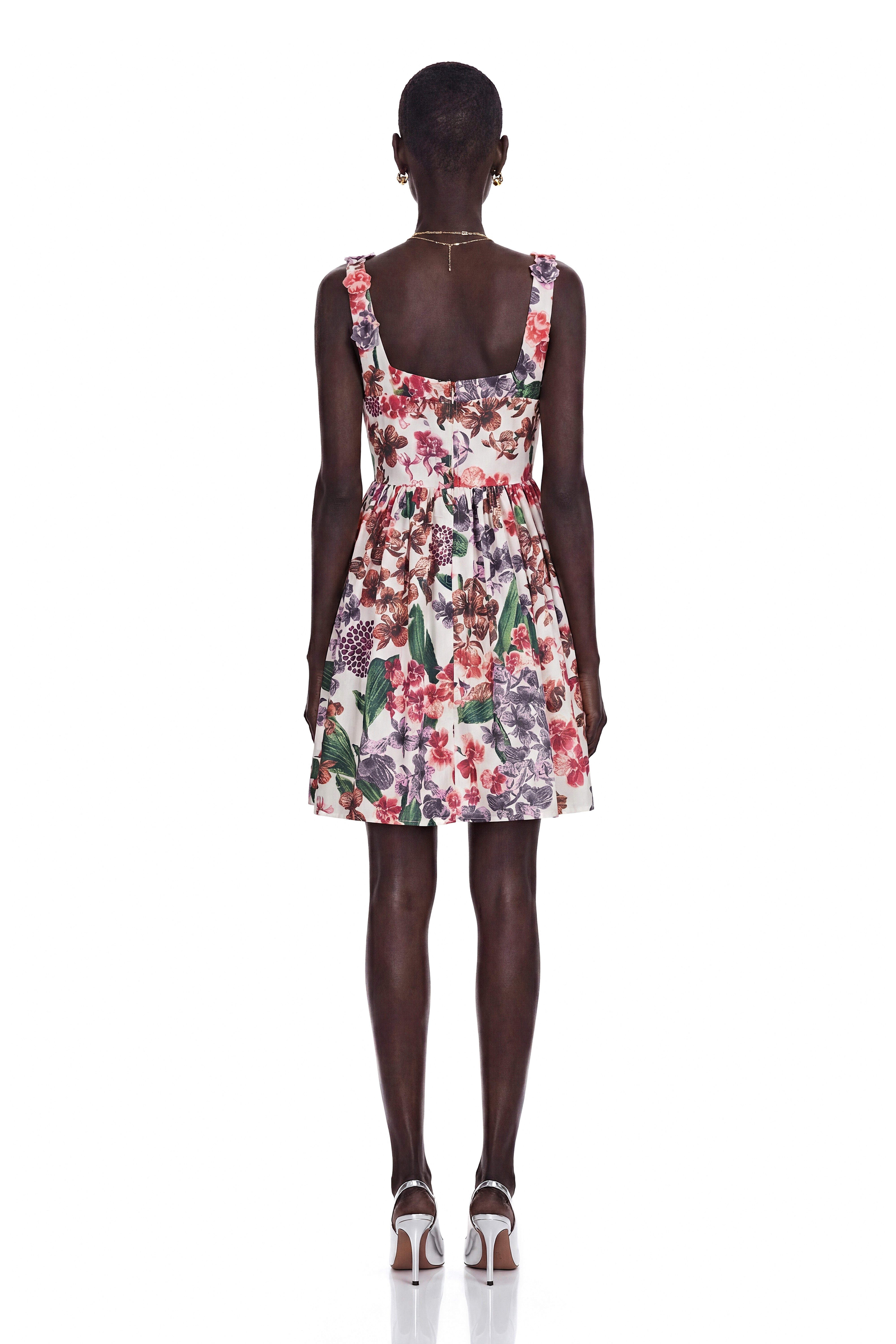 Sancha White Floral Print Mini Dress