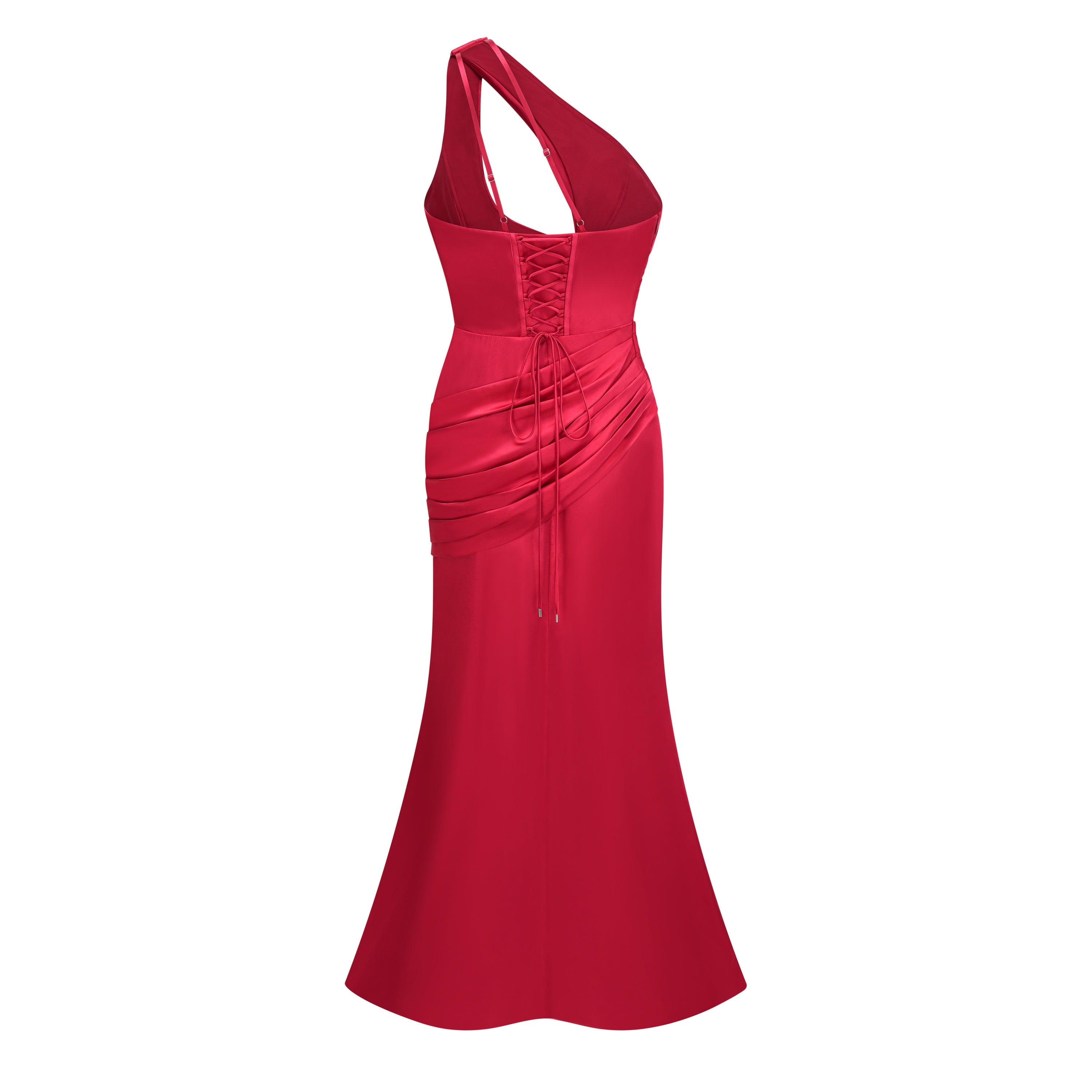 Seraphina Red One Shoulder Cut-Out Maxi Dress