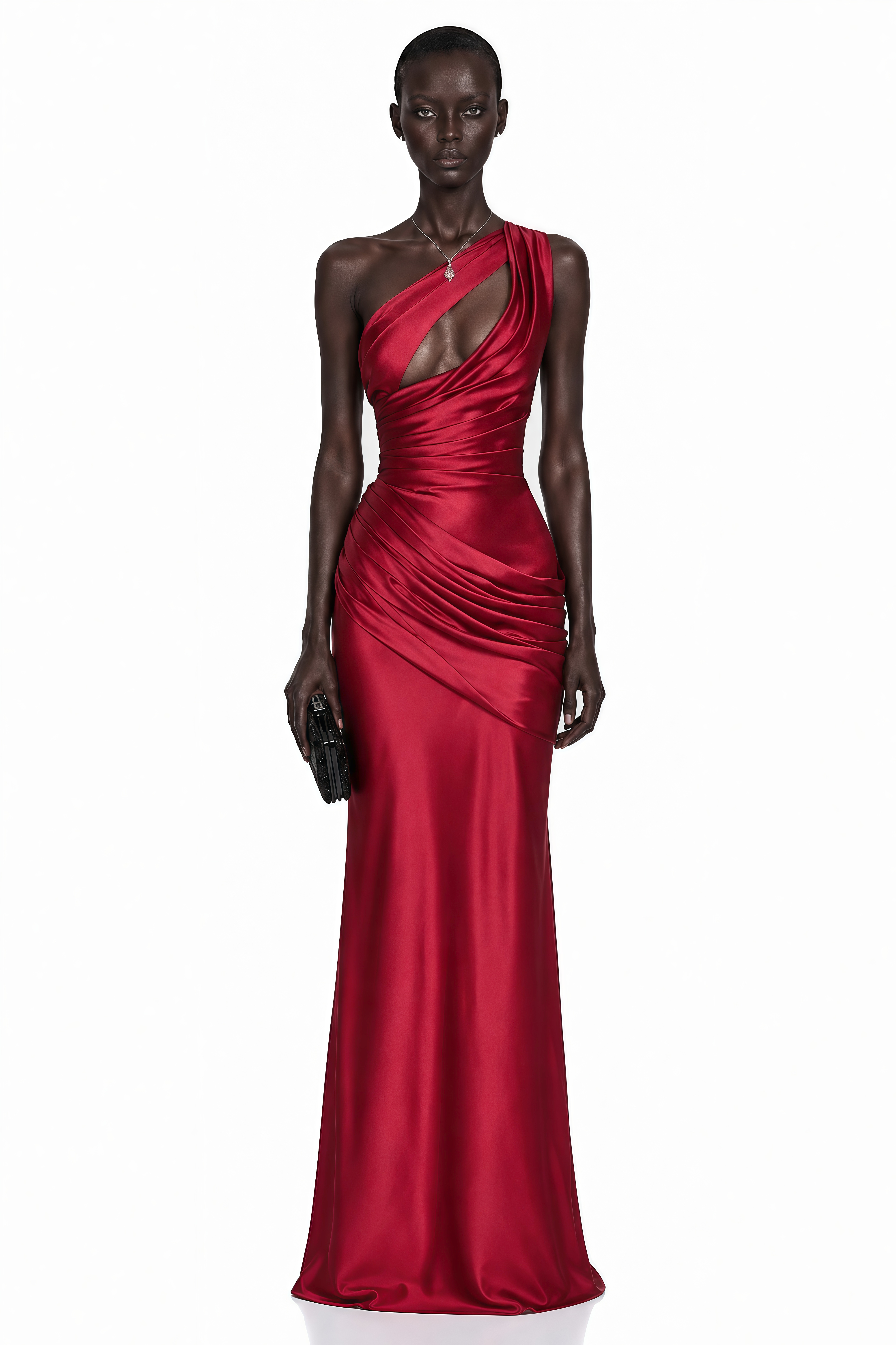 Seraphina Red One Shoulder Cut-Out Maxi Dress