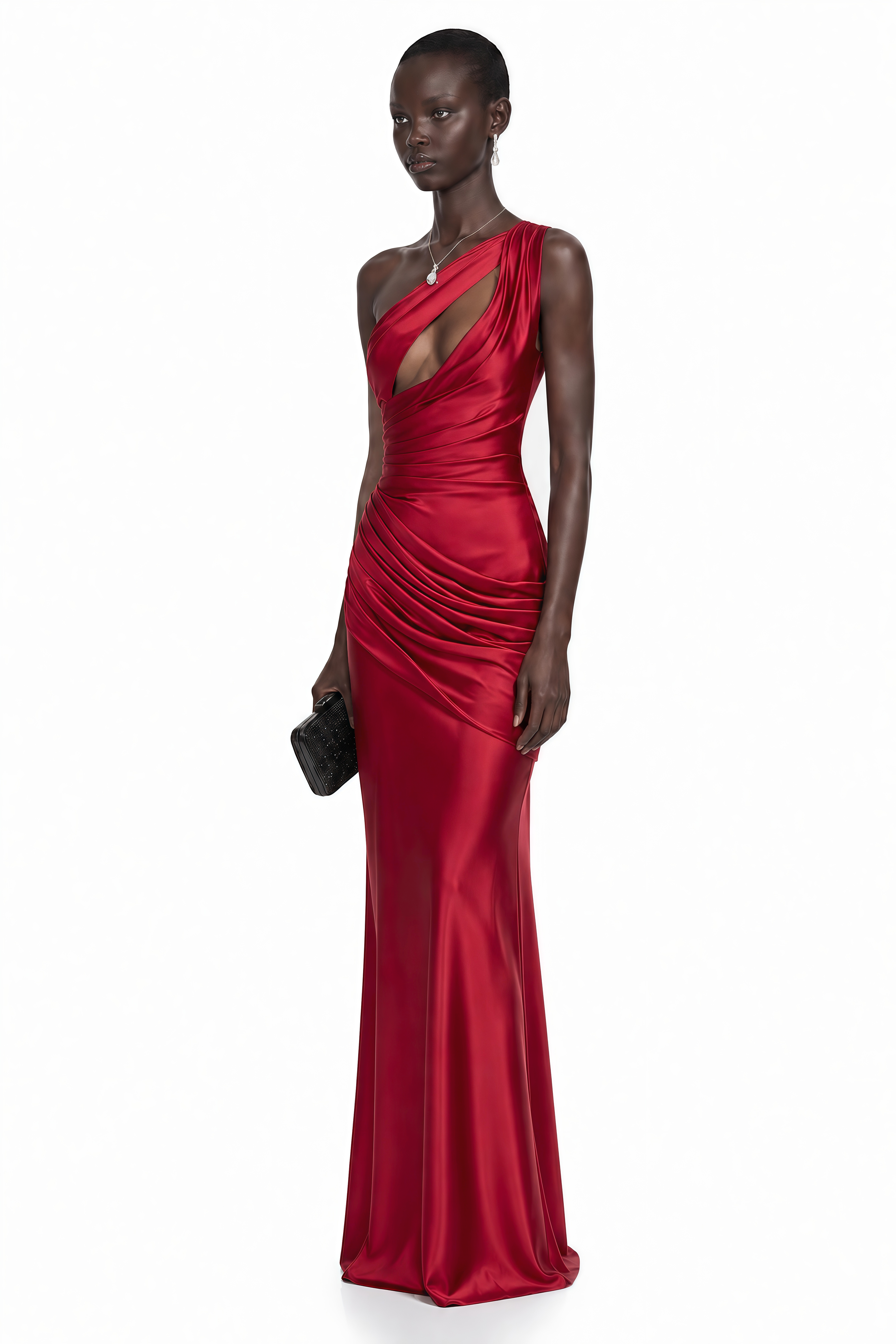 Seraphina Red One Shoulder Cut-Out Maxi Dress