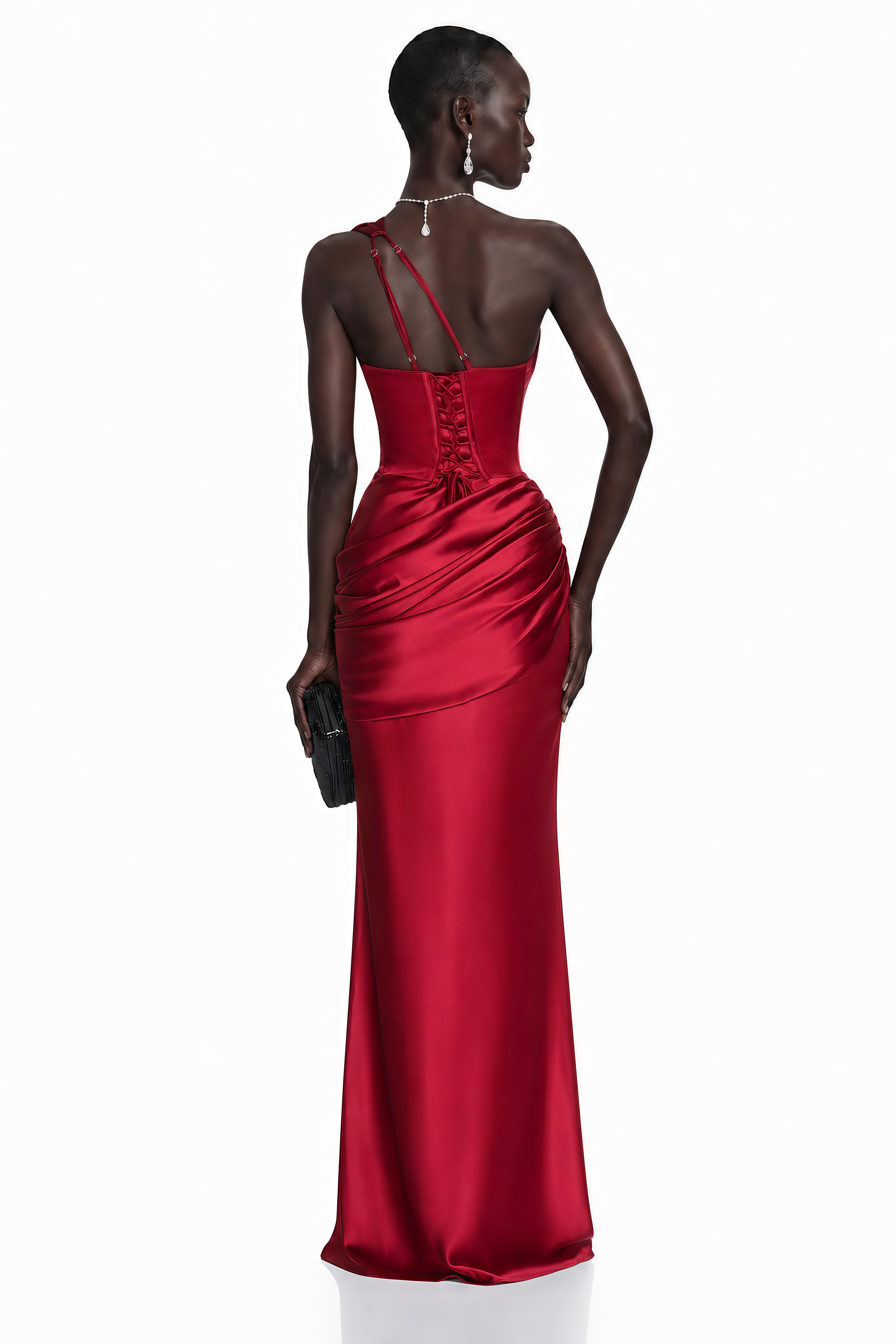 Seraphina Red One Shoulder Cut-Out Maxi Dress