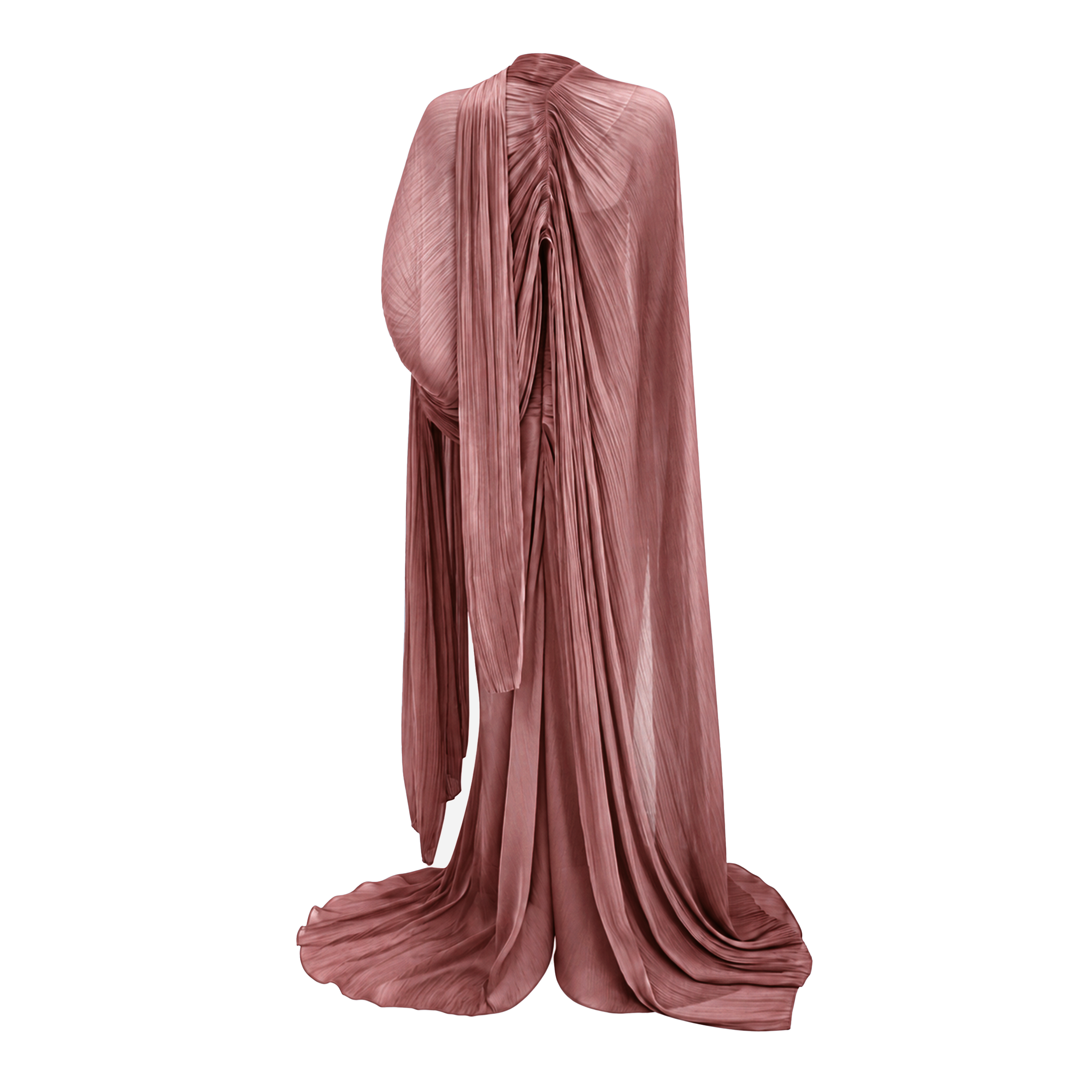 Robe longue cape asymétrique Shifra Pink