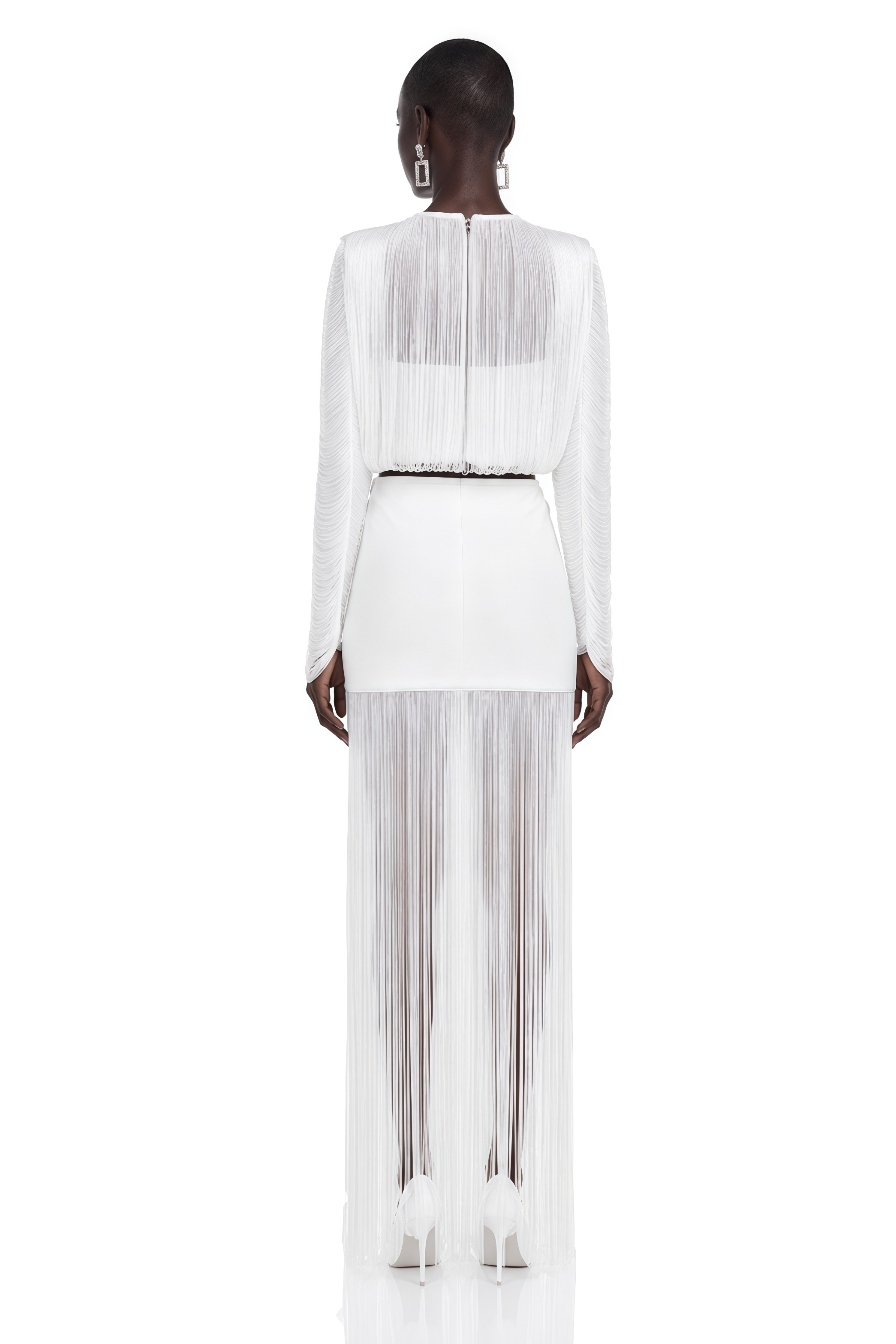 Stella White Fringe Crop Top