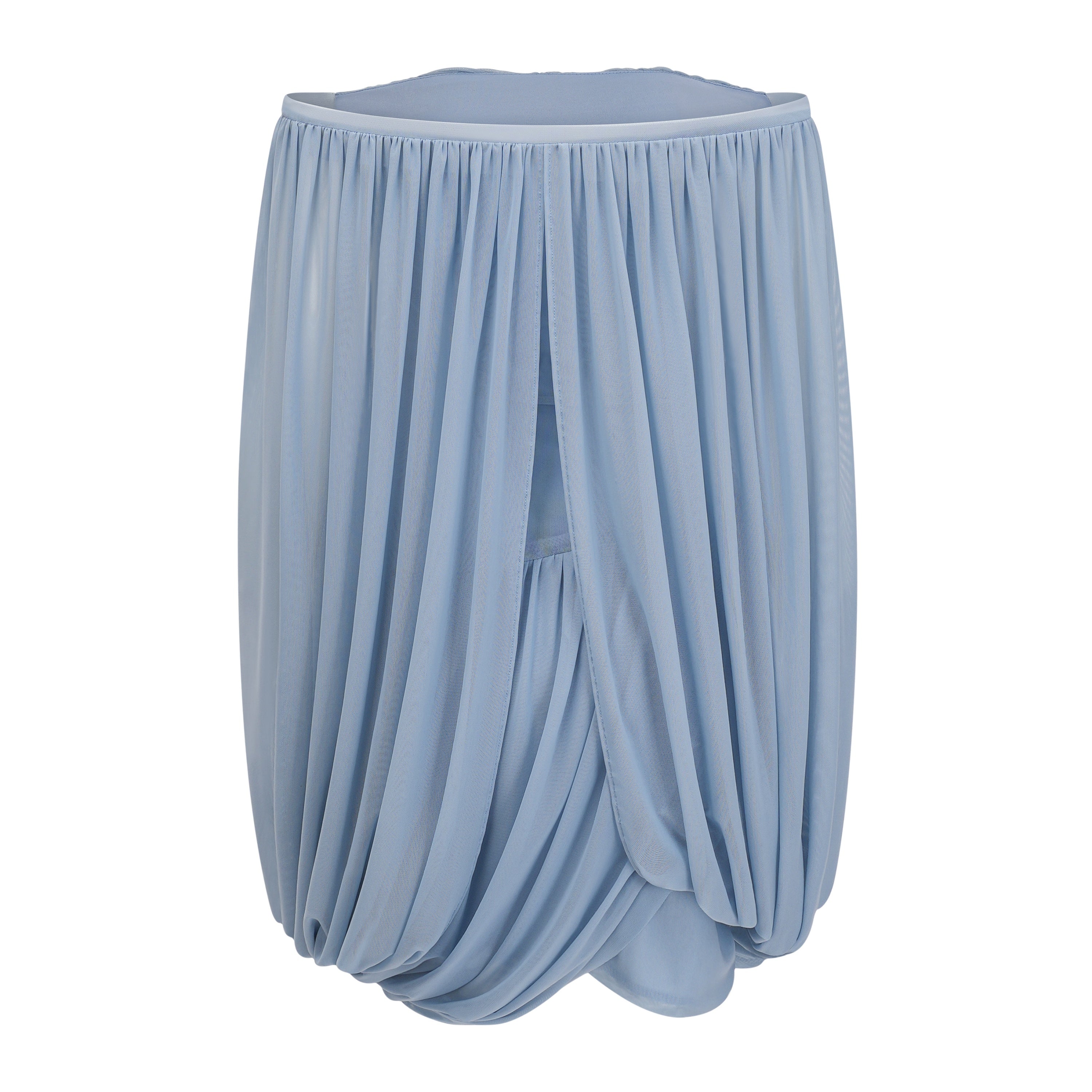 Suné Blue Cross Front Ruched Mini Dress