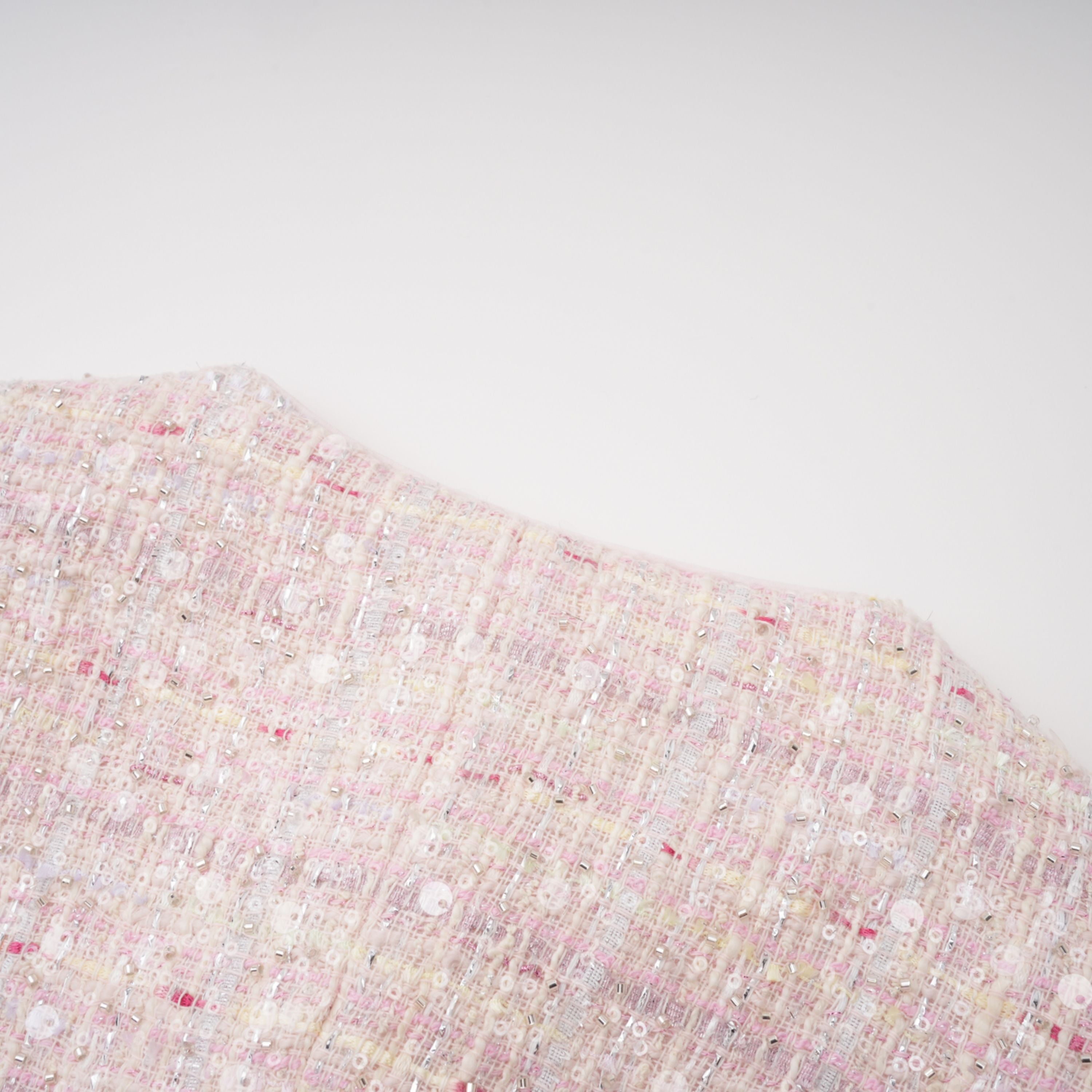 Tahmineh Pink Tweed Pleated Midi Dress (Final Sale-US Only)