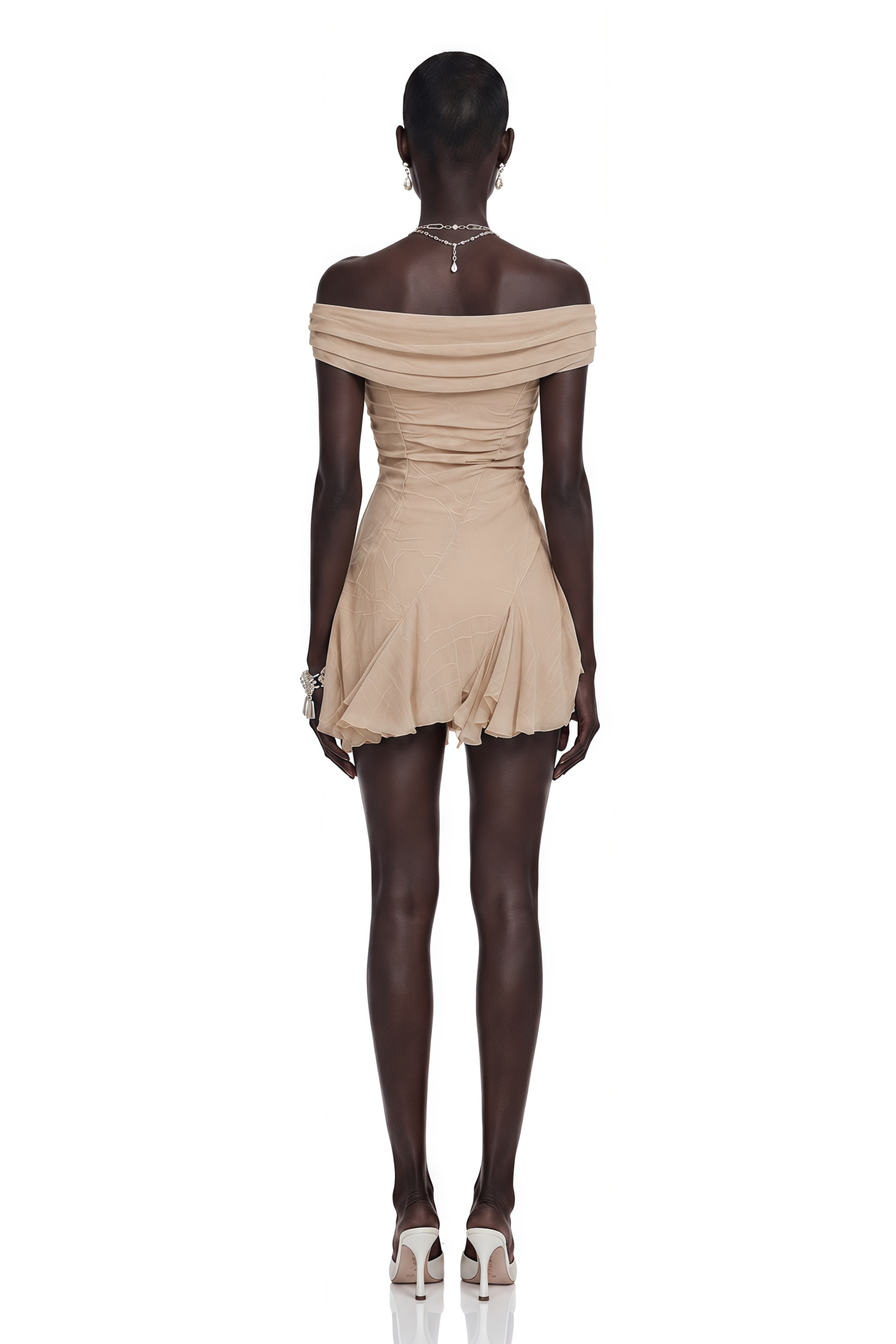 Mini-robe à volants en maille unie Tatiana