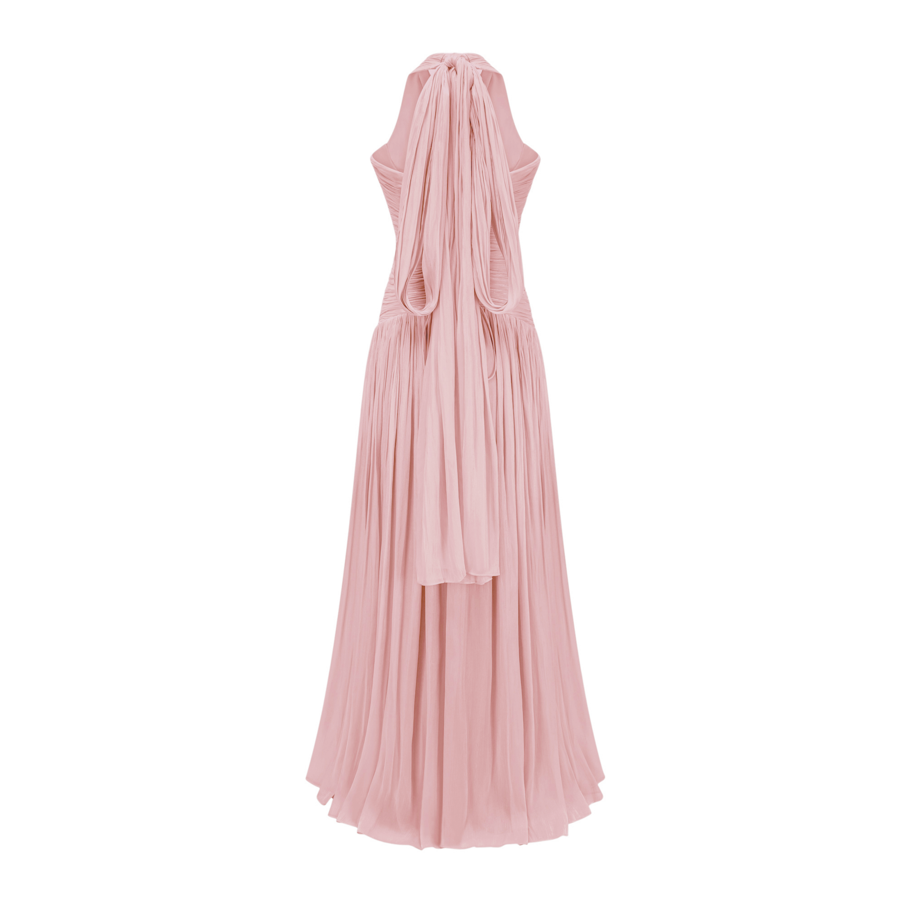 Térébenthine Blush Pink Glossy Gathered Maxi Dress
