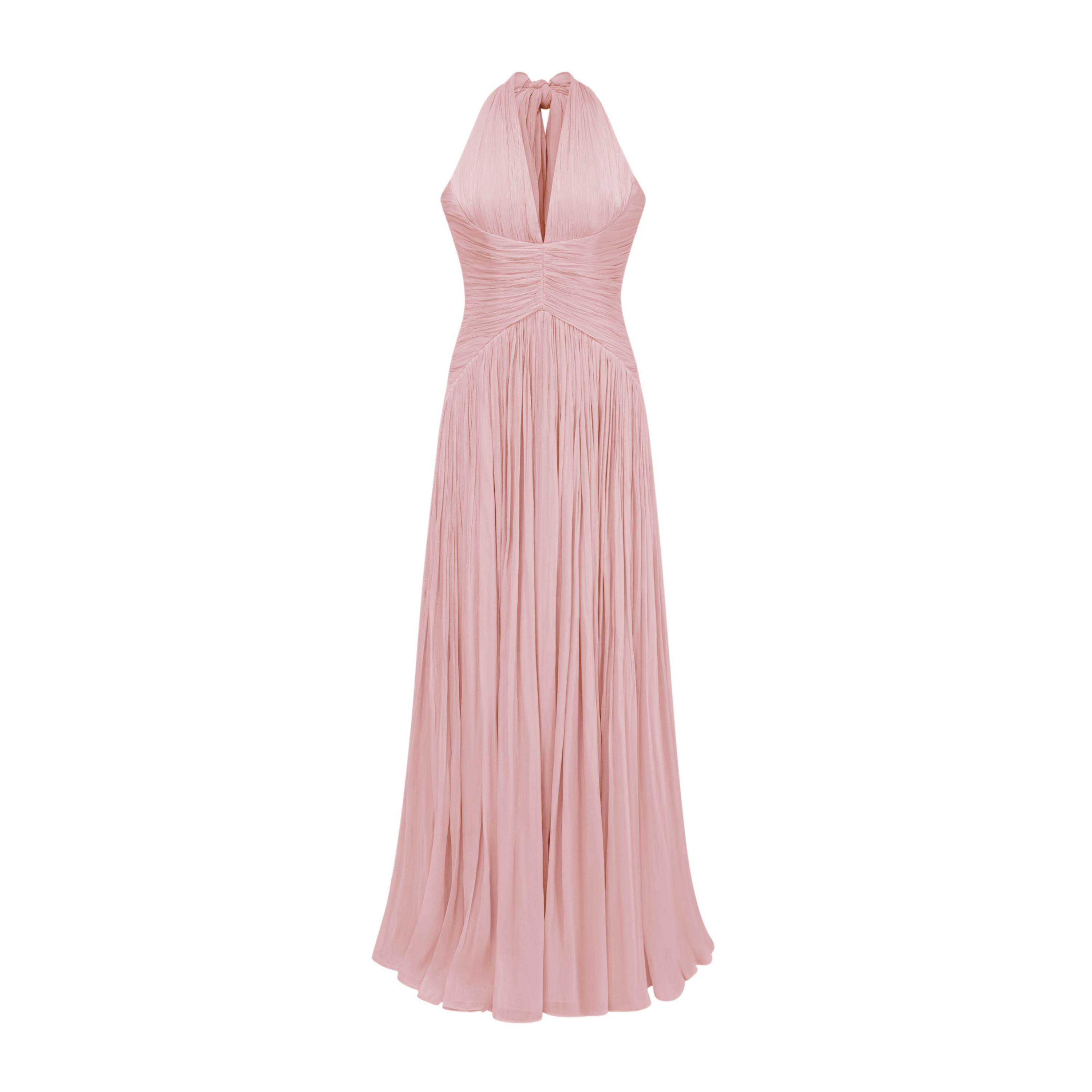 Térébenthine Blush Pink Glossy Gathered Maxi Dress