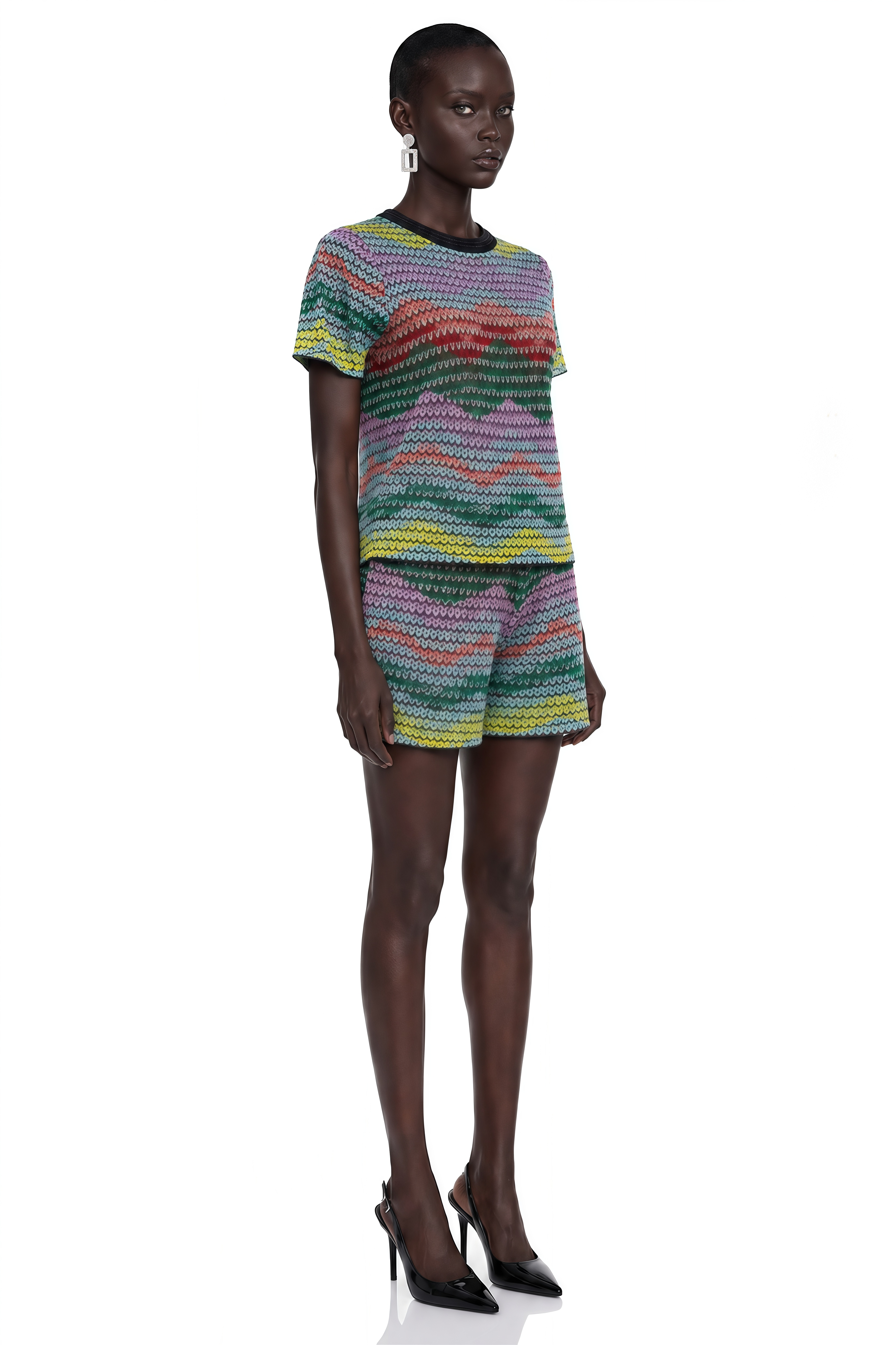 Thalassa Multicolor Striped Knit Top & Mini Skirt Set