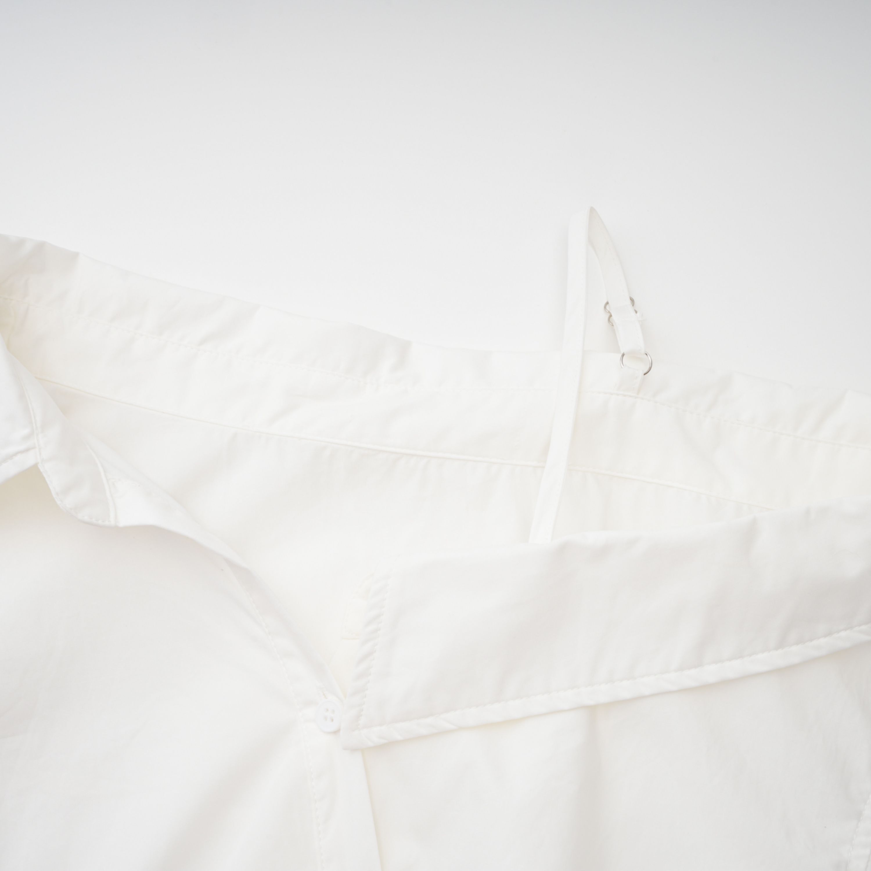 Tímea White Asymmetrical Mini Shirt Dress (Final Sale-US Only)