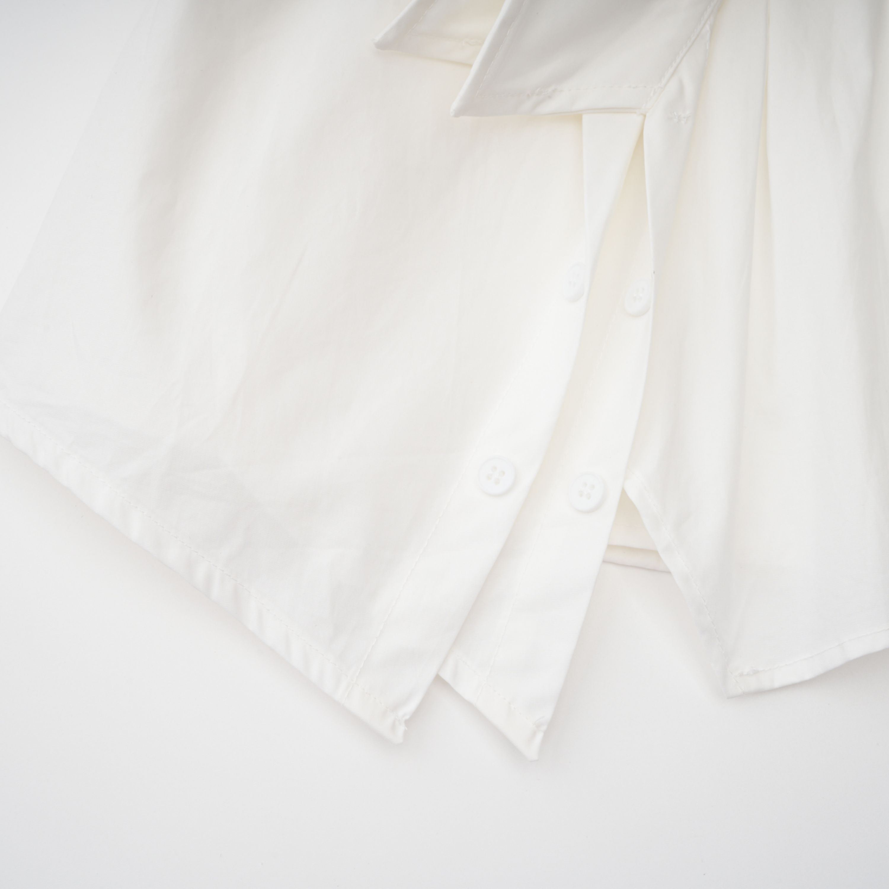 Tímea White Asymmetrical Mini Shirt Dress (Final Sale-US Only)