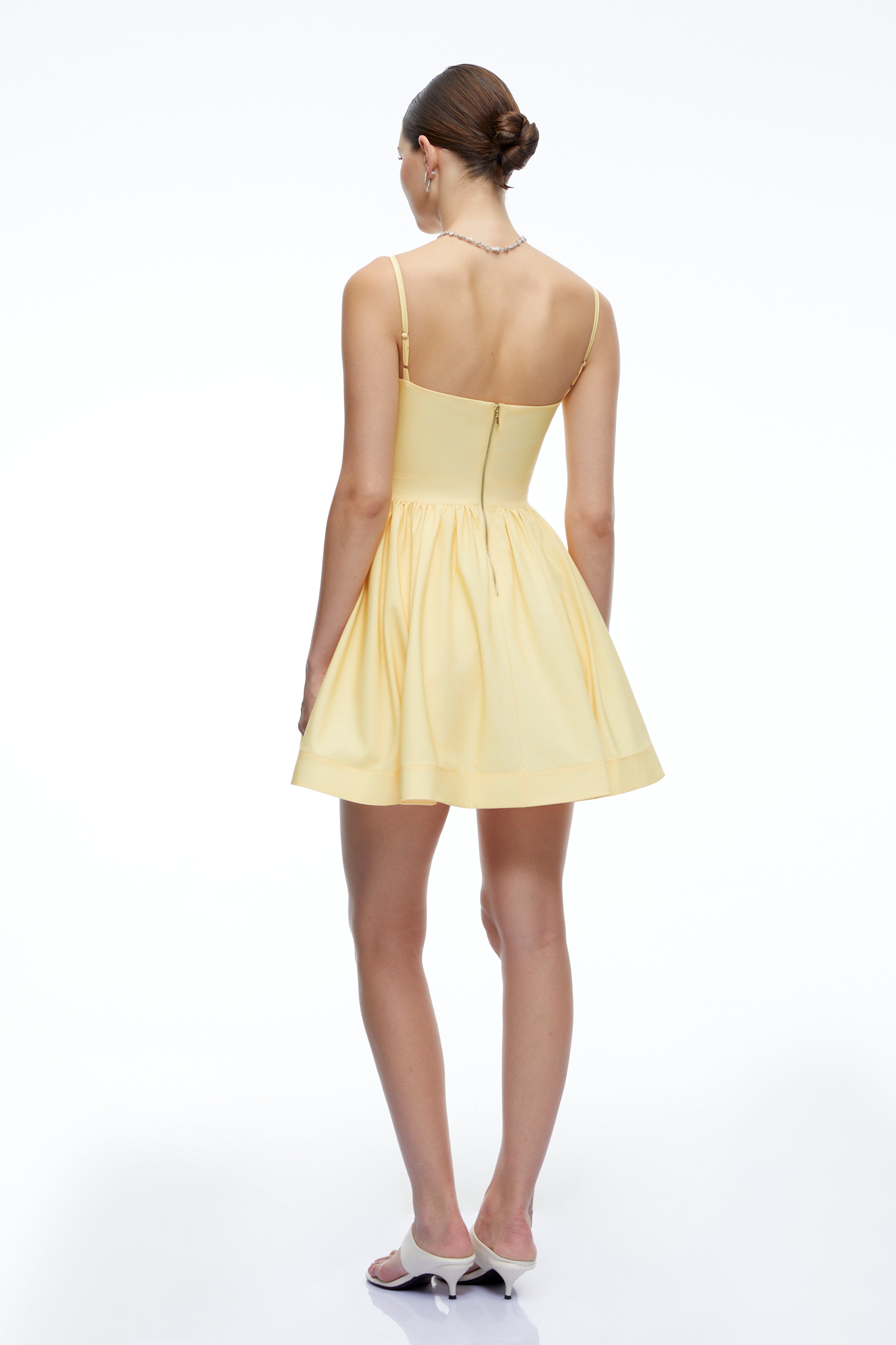 Xanthe Yellow Floral Square Neck Mini Dress