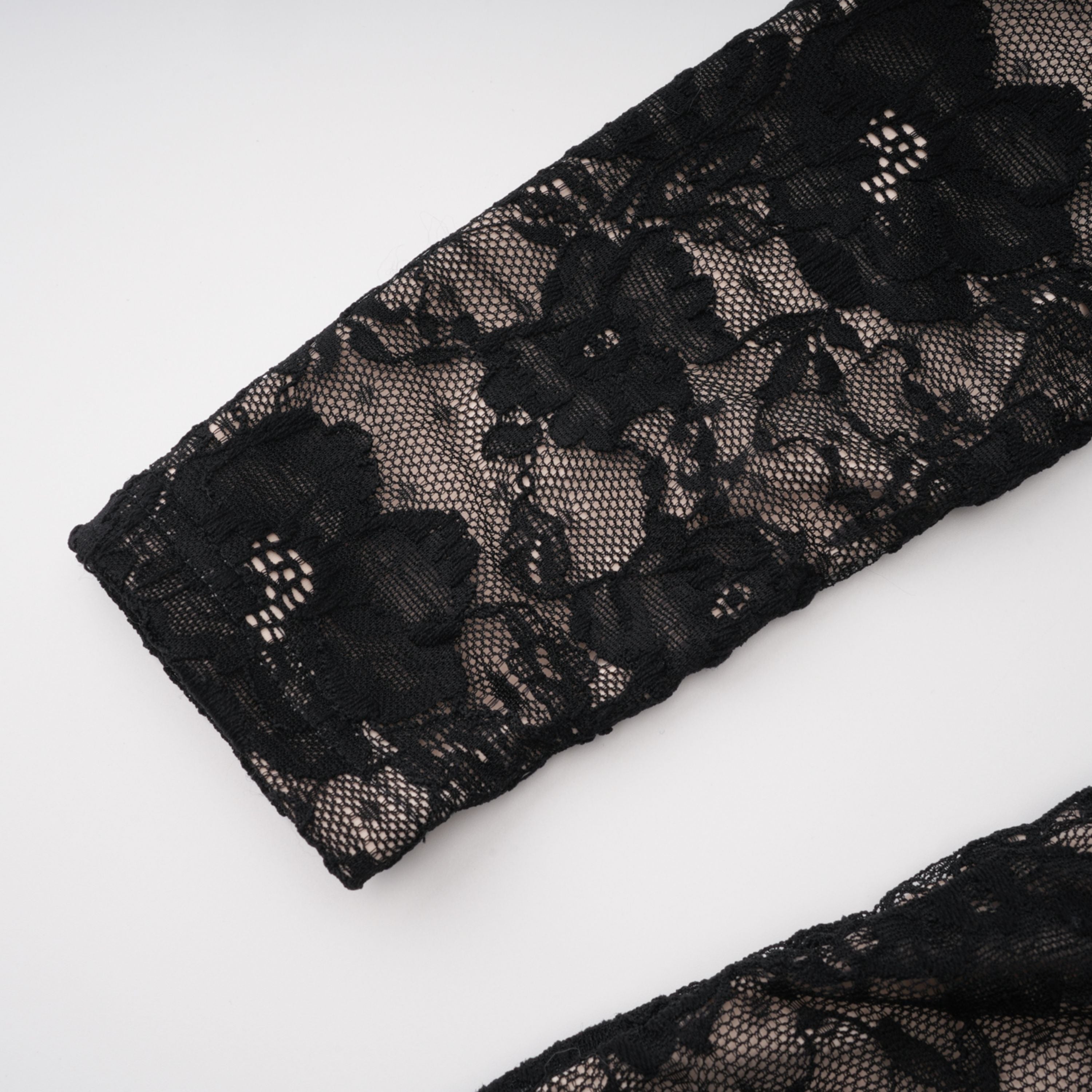 Zhadana Black Semi-Sheer Lace Panel Jumpsuit (Final Sale-US Only)