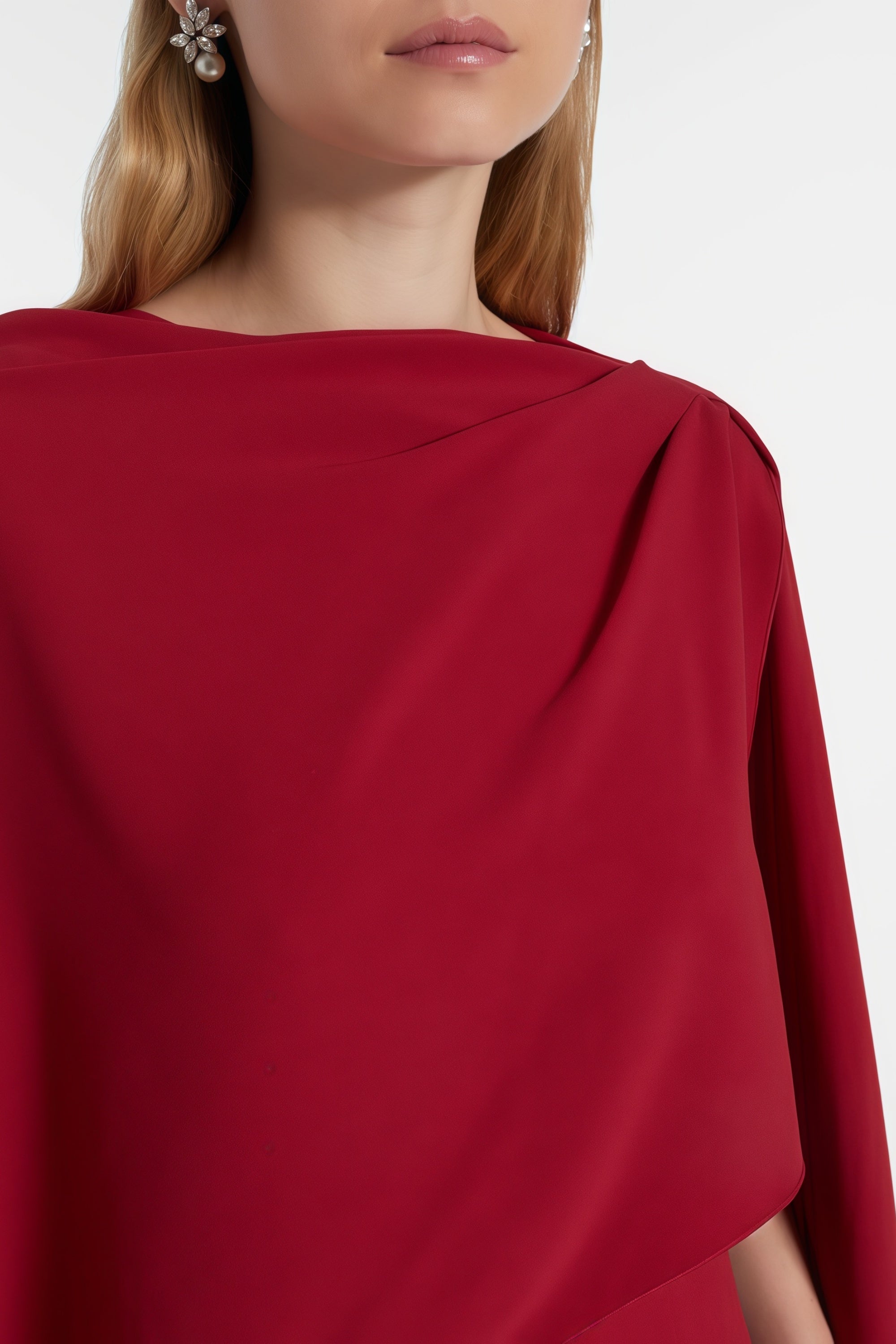 Zinhle Red Draped Cape Maxi Dress (Final Sale)