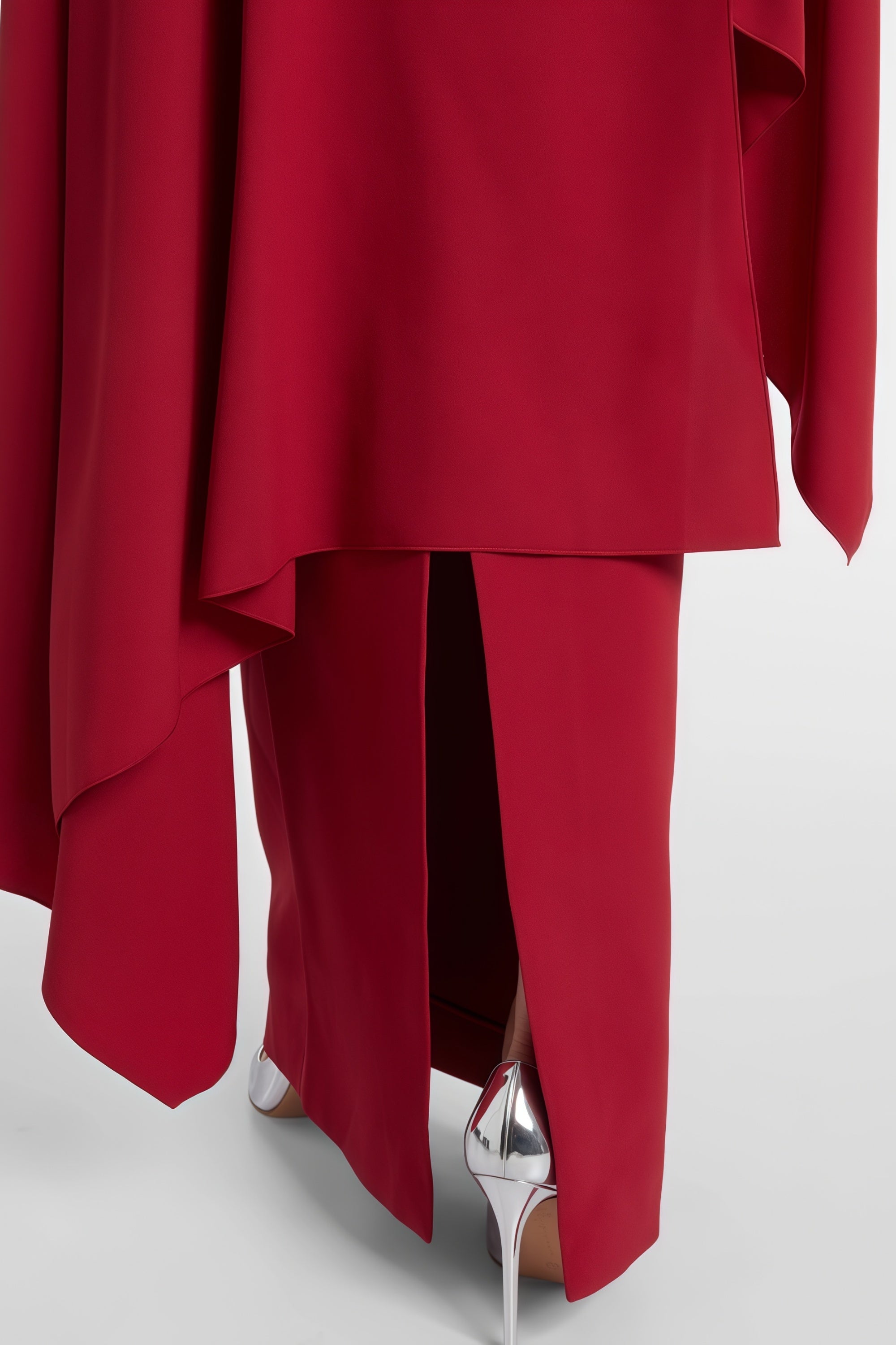 Zinhle Red Draped Cape Maxi Dress (Final Sale)