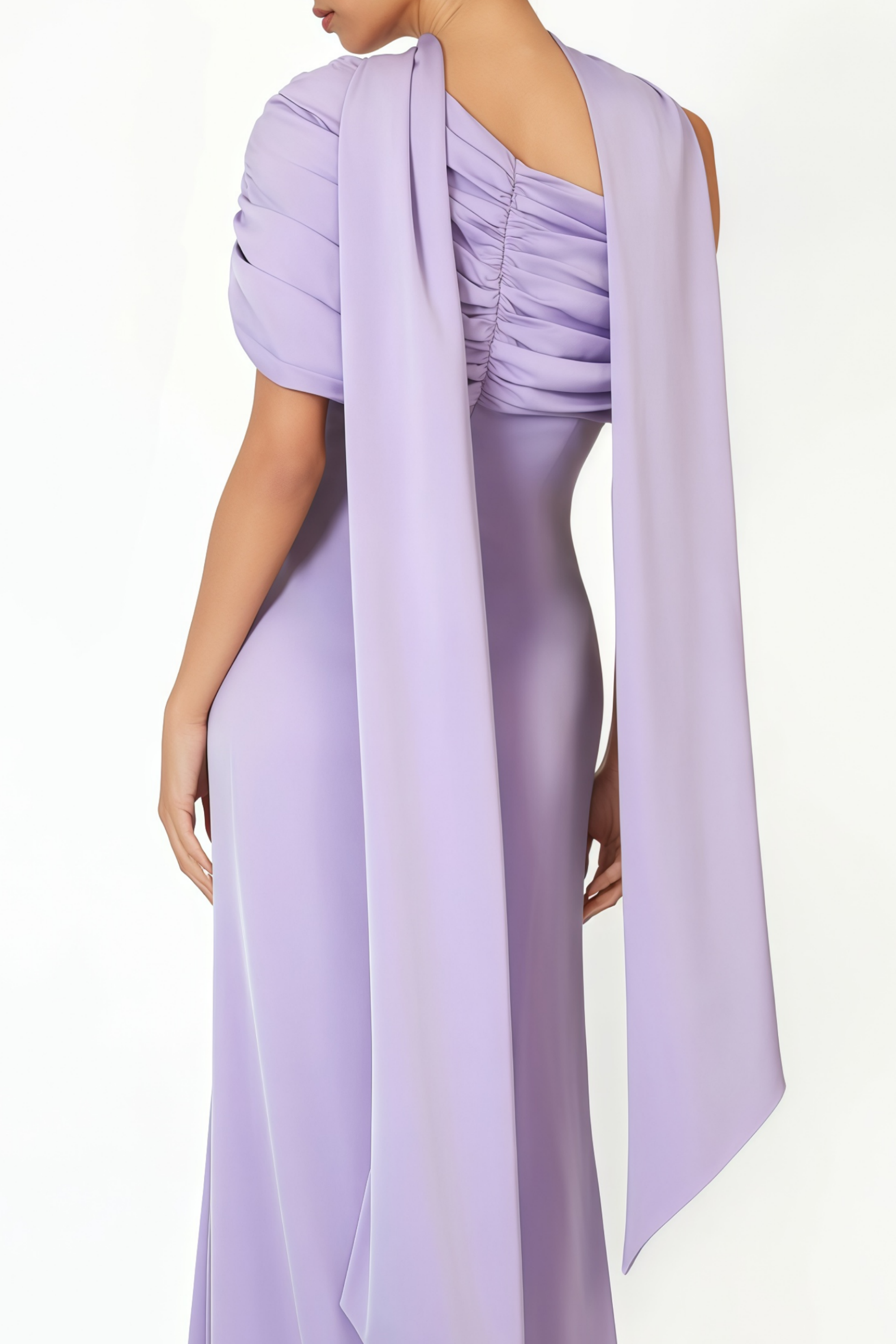 Benedetta Lilac One Shoulder Satin Maxi Dress (Final Sale-US Only)