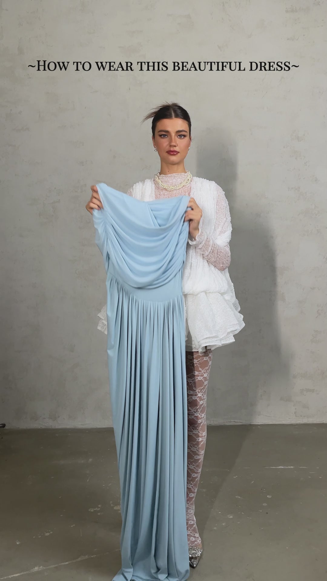 Asymmetrical Pleated Maxi Dress
