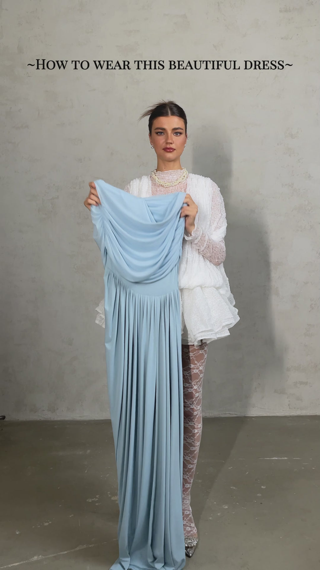 Asymmetrical Pleated Maxi Dress